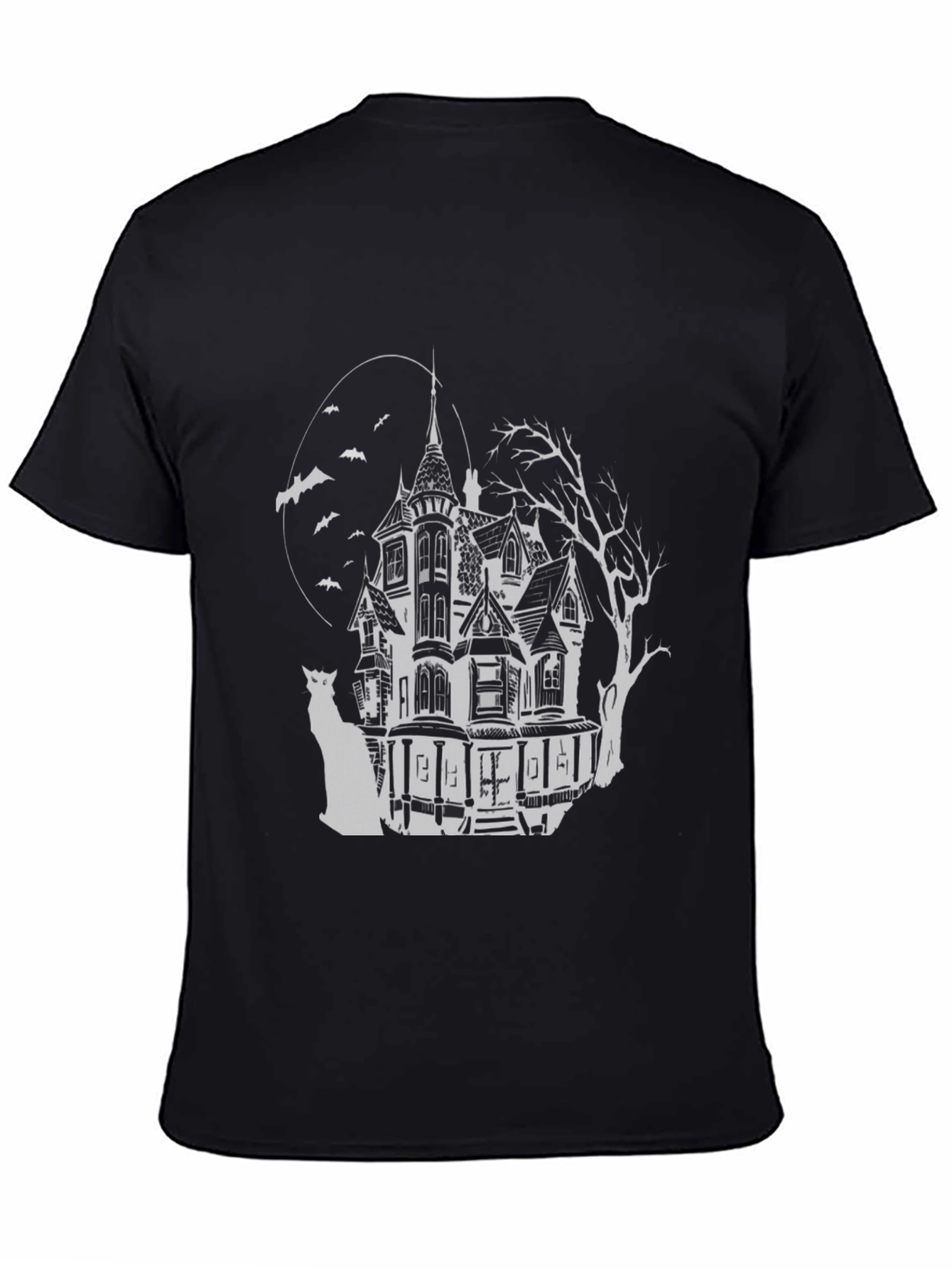 Haunted House Graphic Tee - Spooky Halloween Shirt