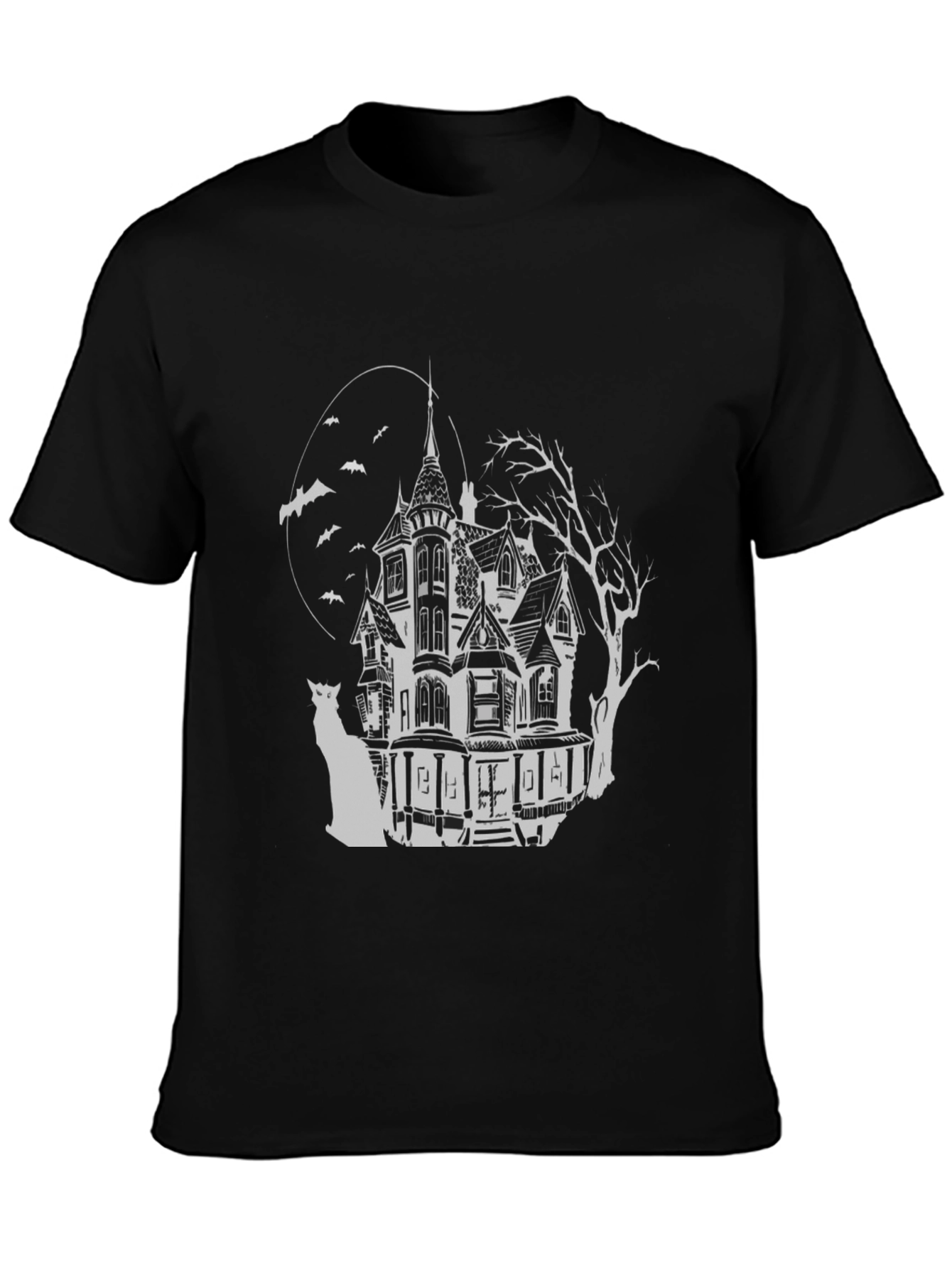 Haunted House Graphic Tee - Spooky Halloween Shirt