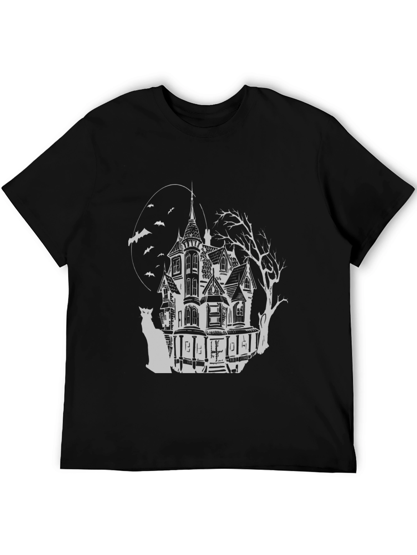 Haunted House Graphic Tee - Spooky Halloween Shirt