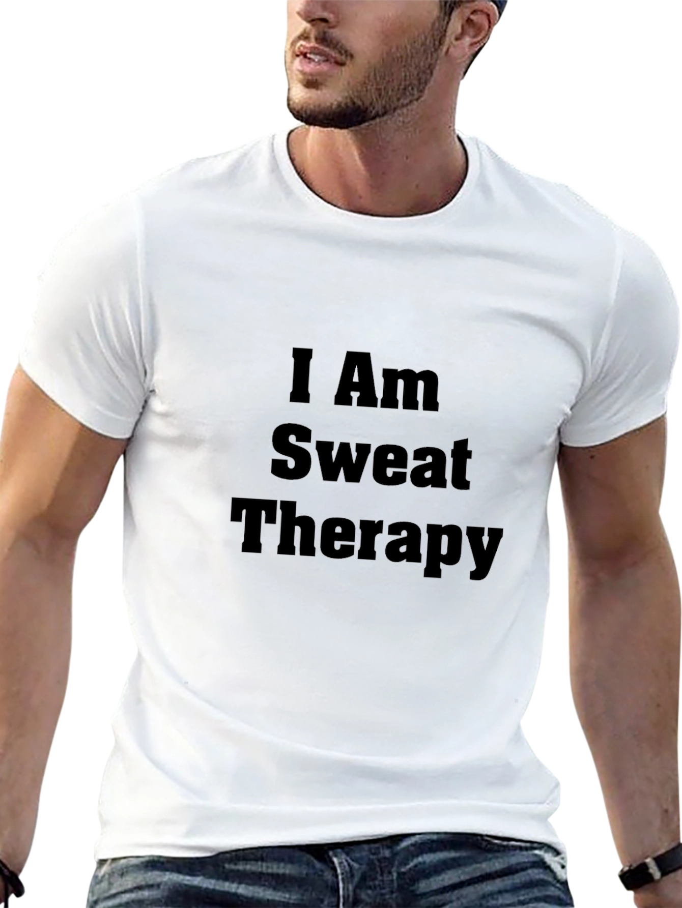 I Am Sweat Therapy Black T-Shirt