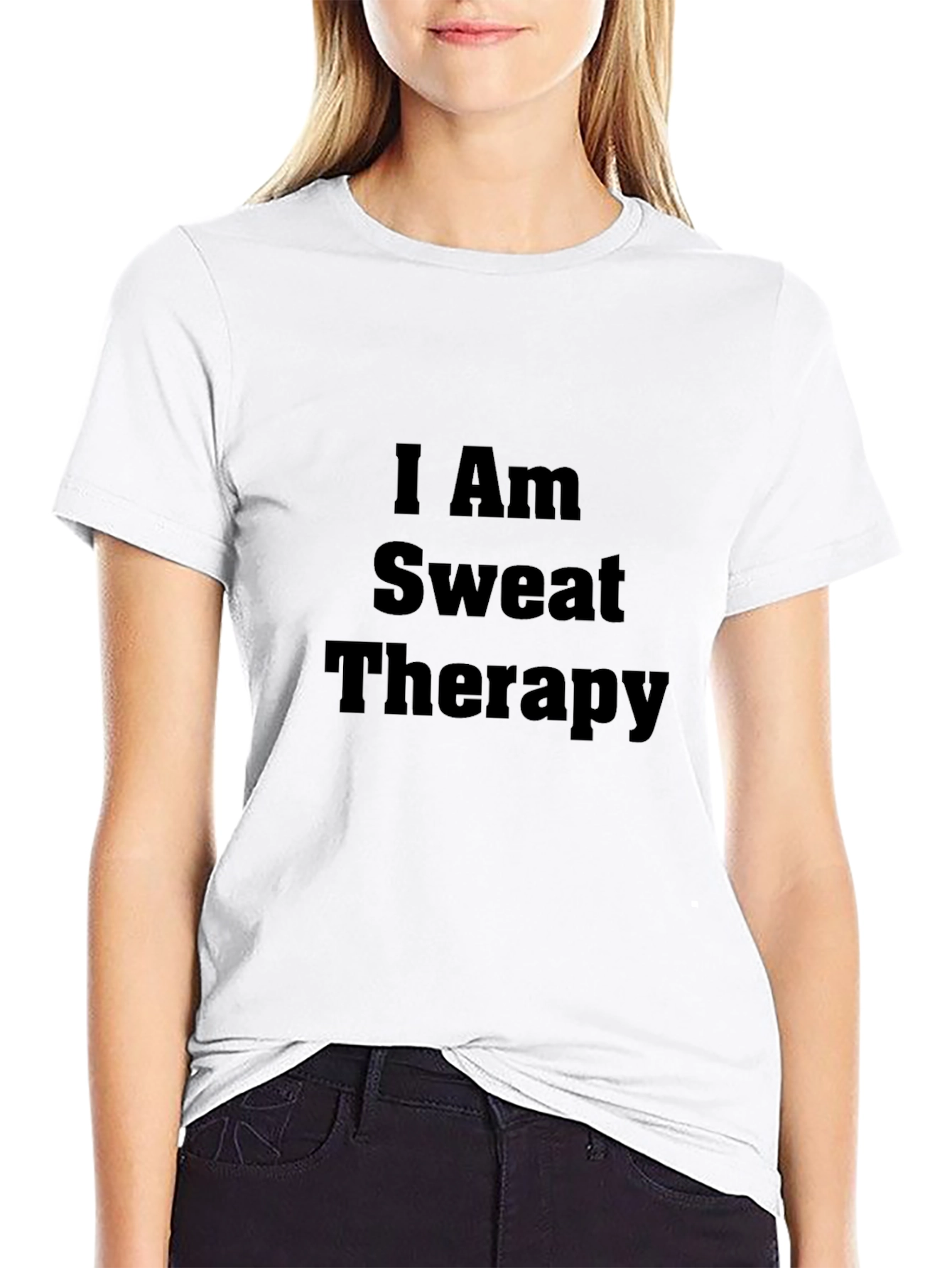 I Am Sweat Therapy Black T-Shirt
