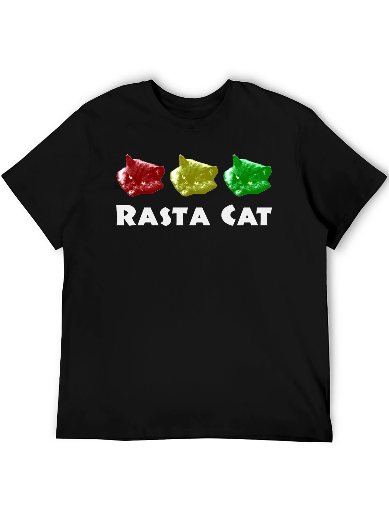 Rasta Cat Graphic Tee - Reggae Style T-Shirt