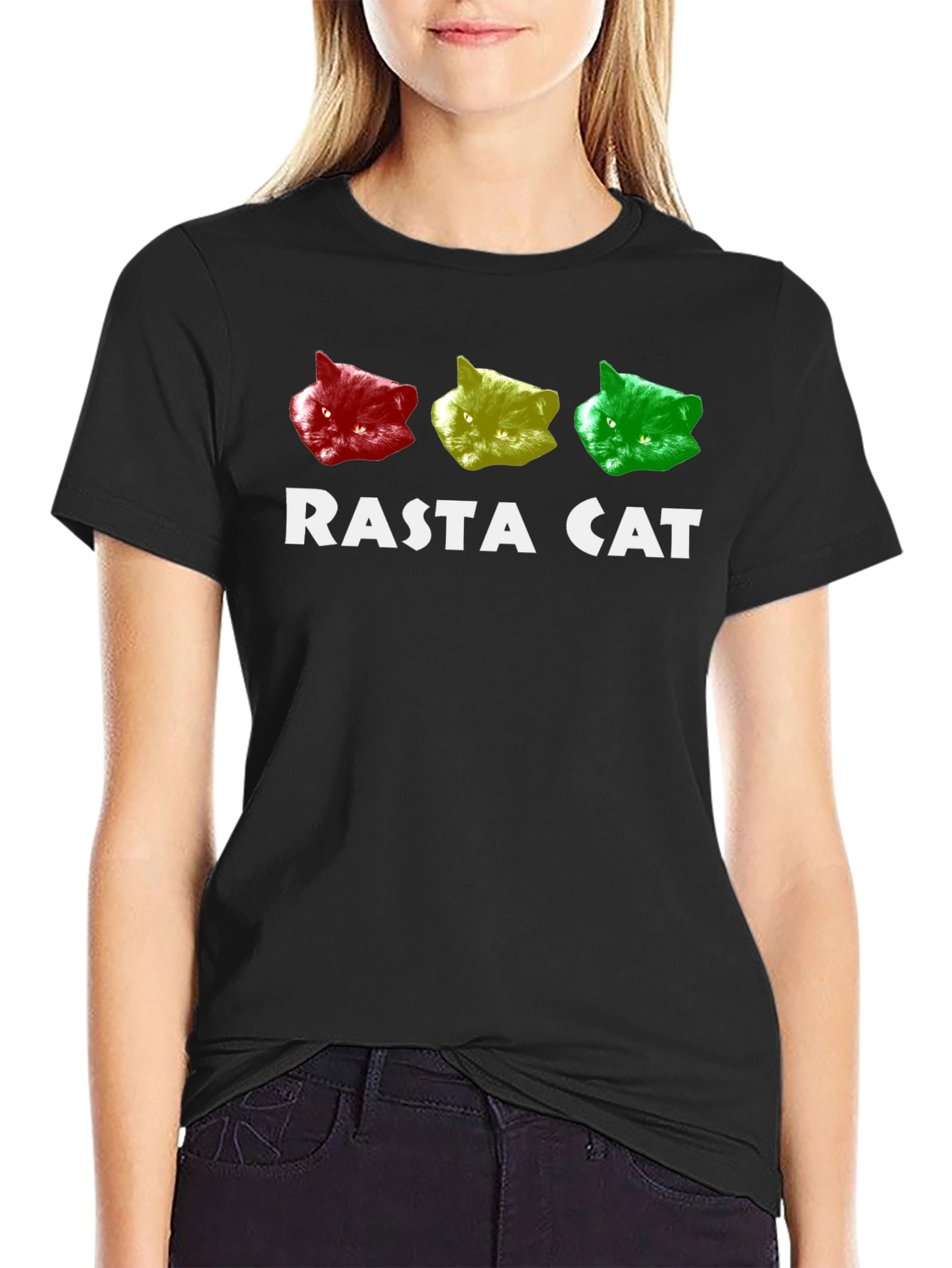Rasta Cat Graphic Tee - Reggae Style T-Shirt