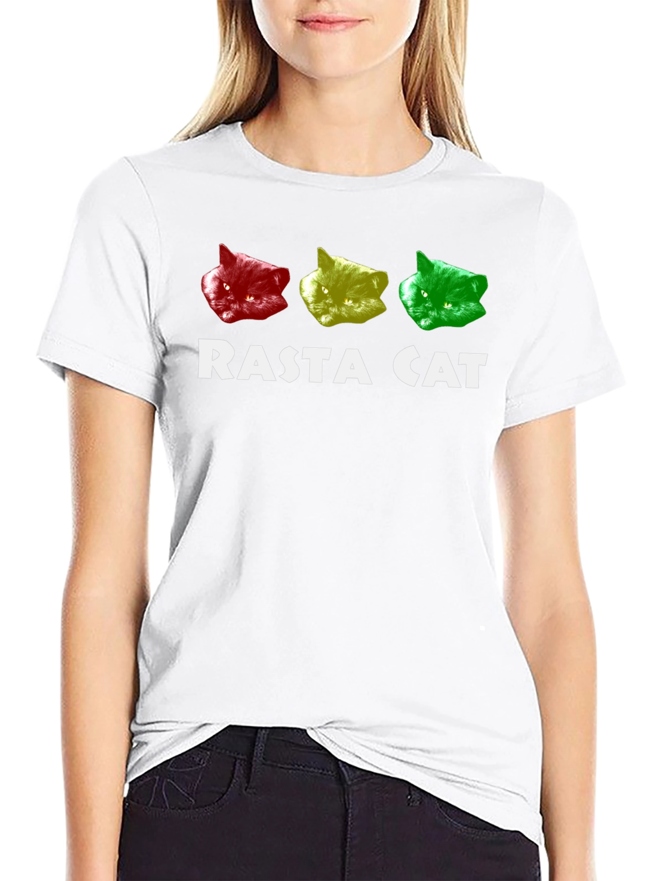 Rasta Cat Graphic Tee - Reggae Style T-Shirt