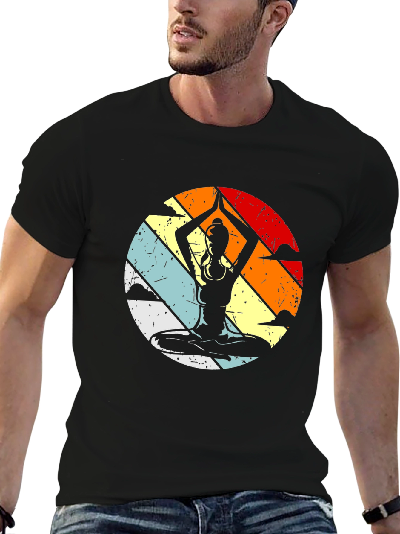 Yoga Pose Graphic Tee - Black Unisex T-Shirt