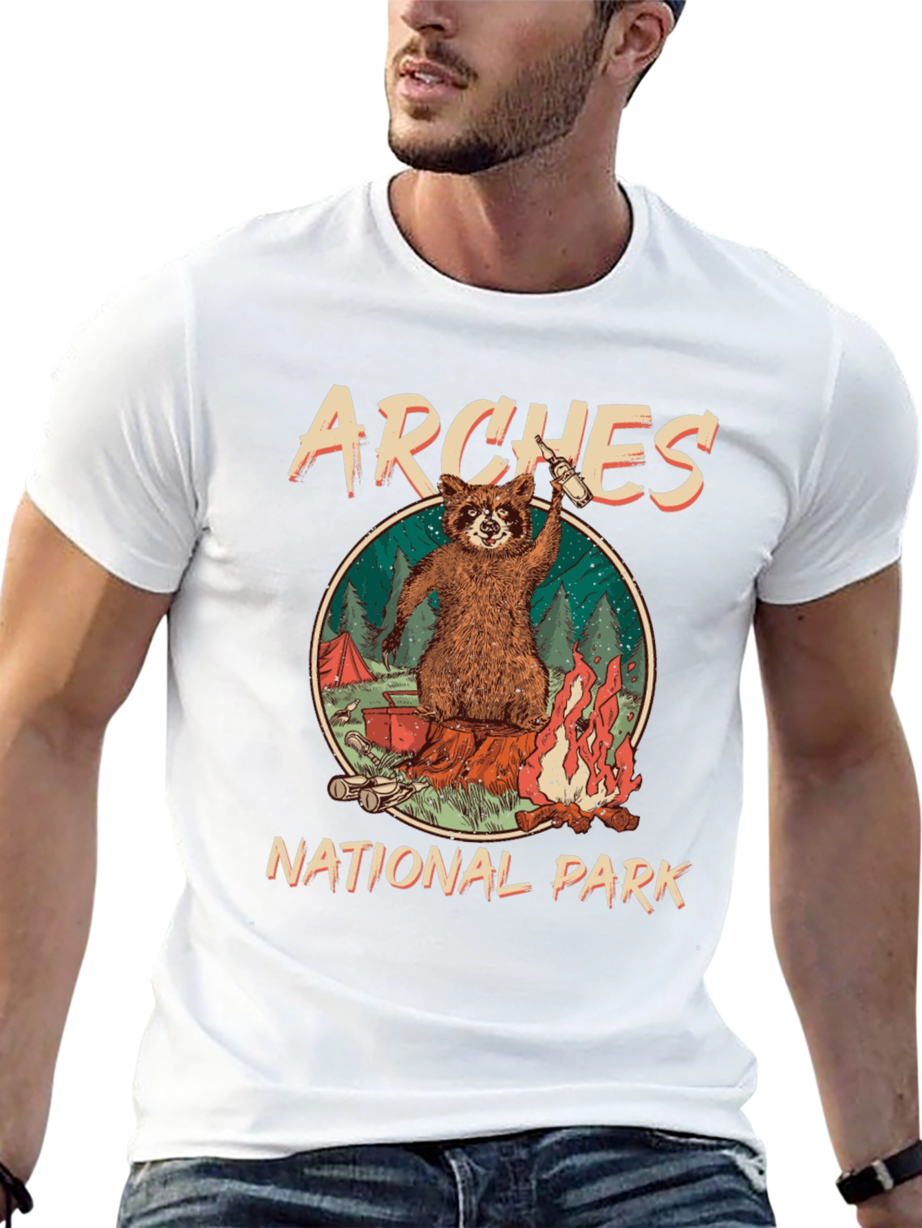 Arches National Park Raccoon Graphic T-Shirt