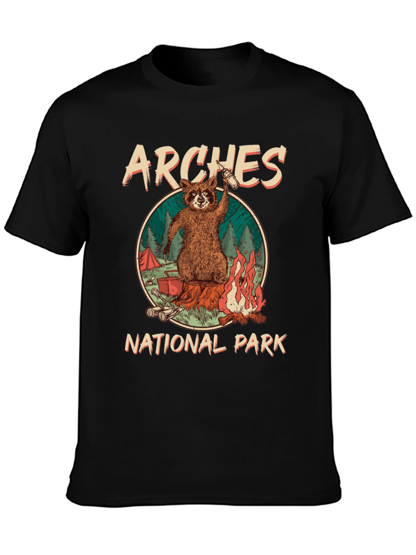 Arches National Park Raccoon Graphic T-Shirt