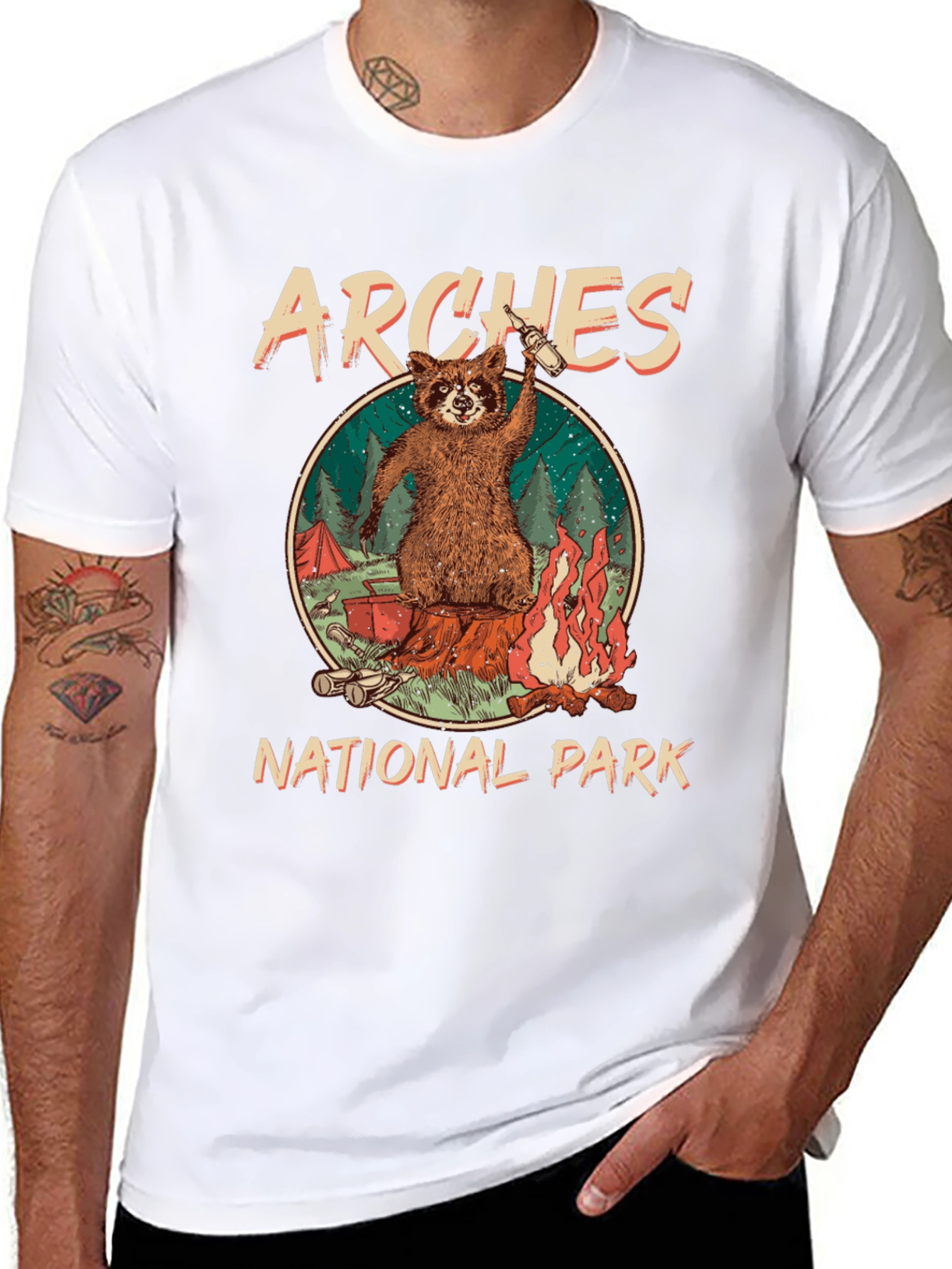 Arches National Park Raccoon Graphic T-Shirt