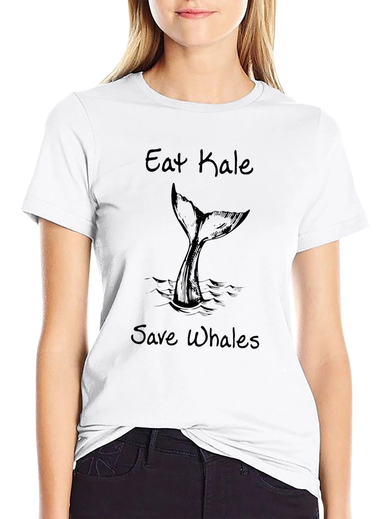 Eat Kale Save Whales Graphic T-Shirt