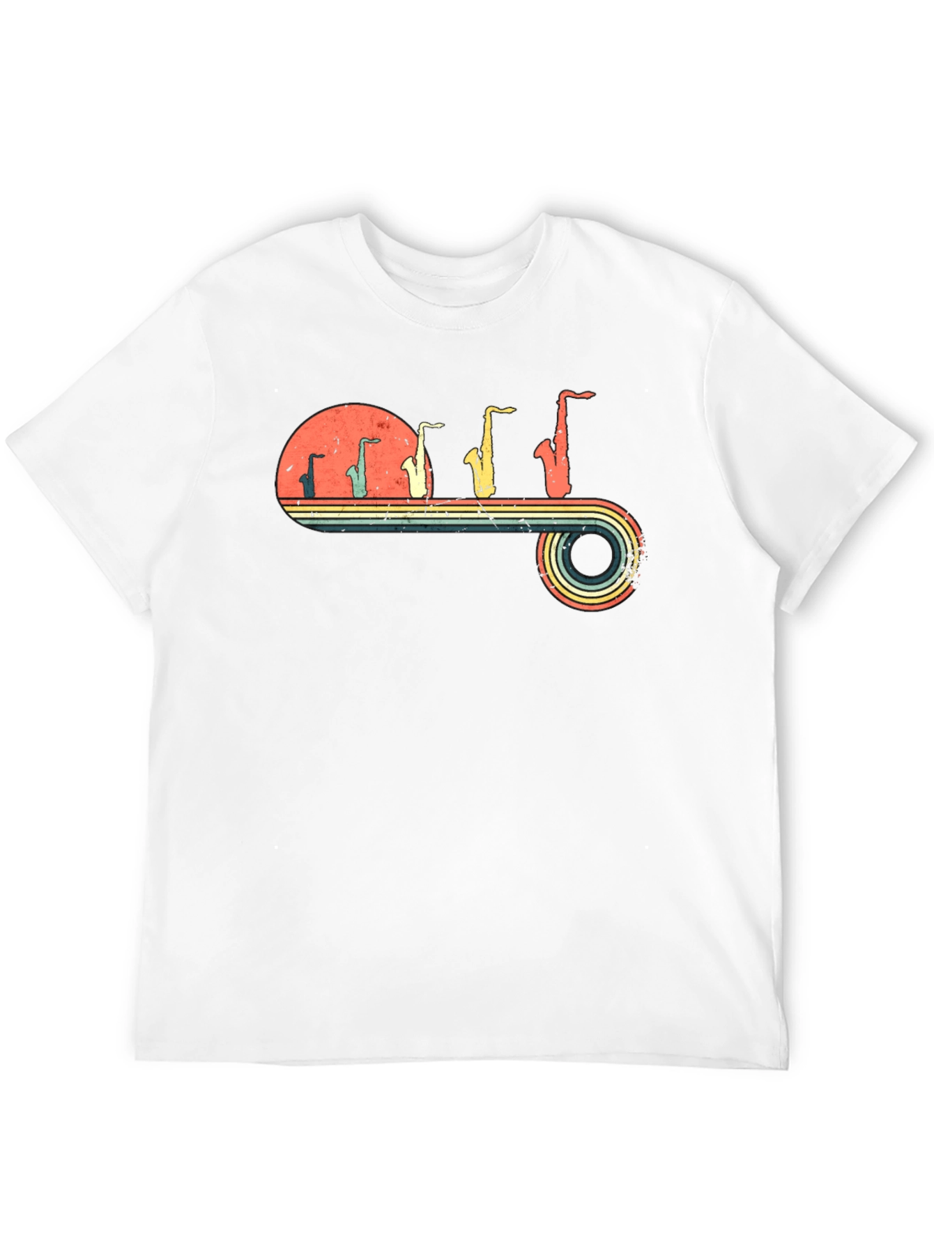 Retro Saxophone Evolution Graphic T-Shirt