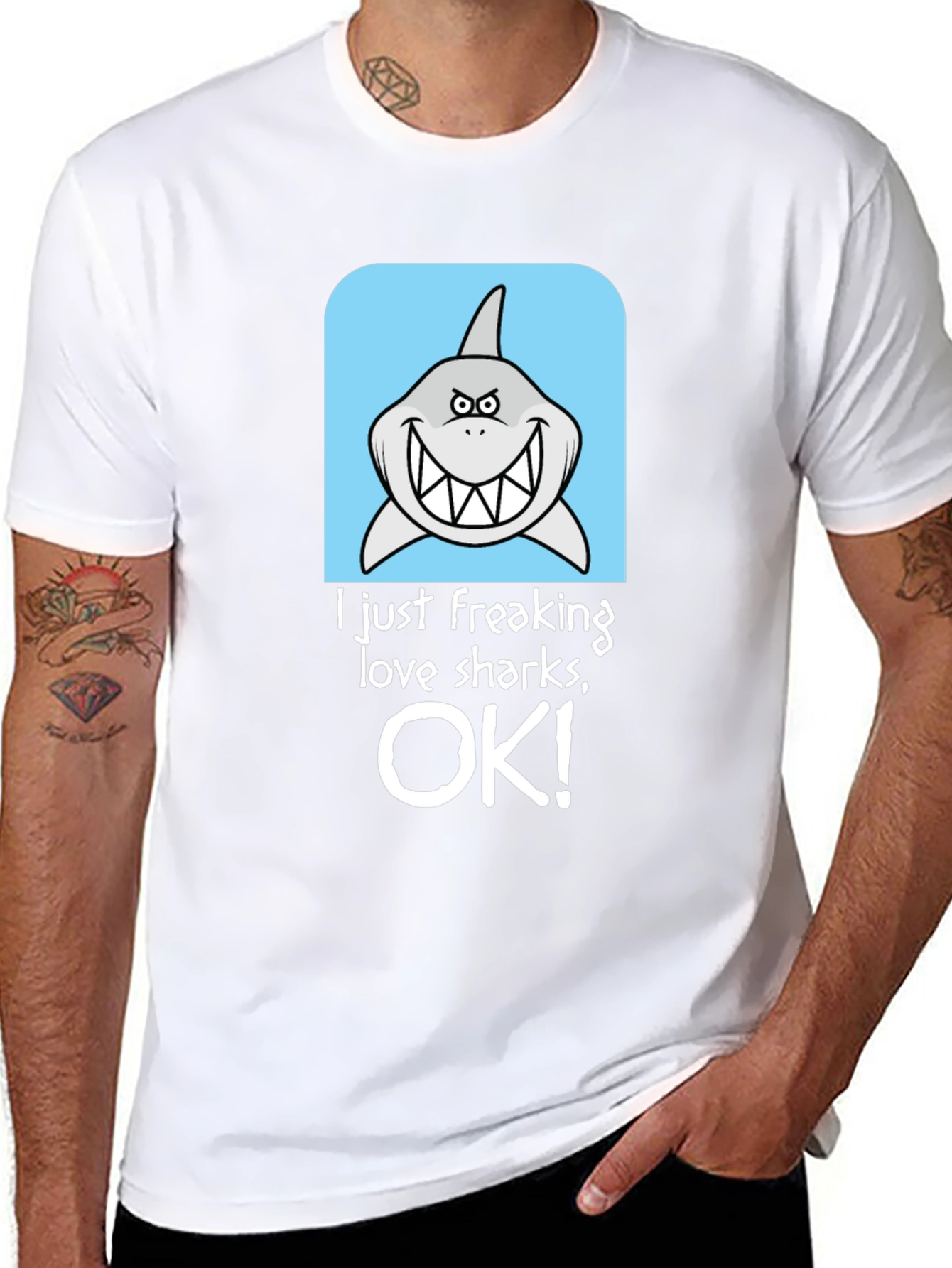 Shark Lover Graphic T-Shirt - Humorous Design