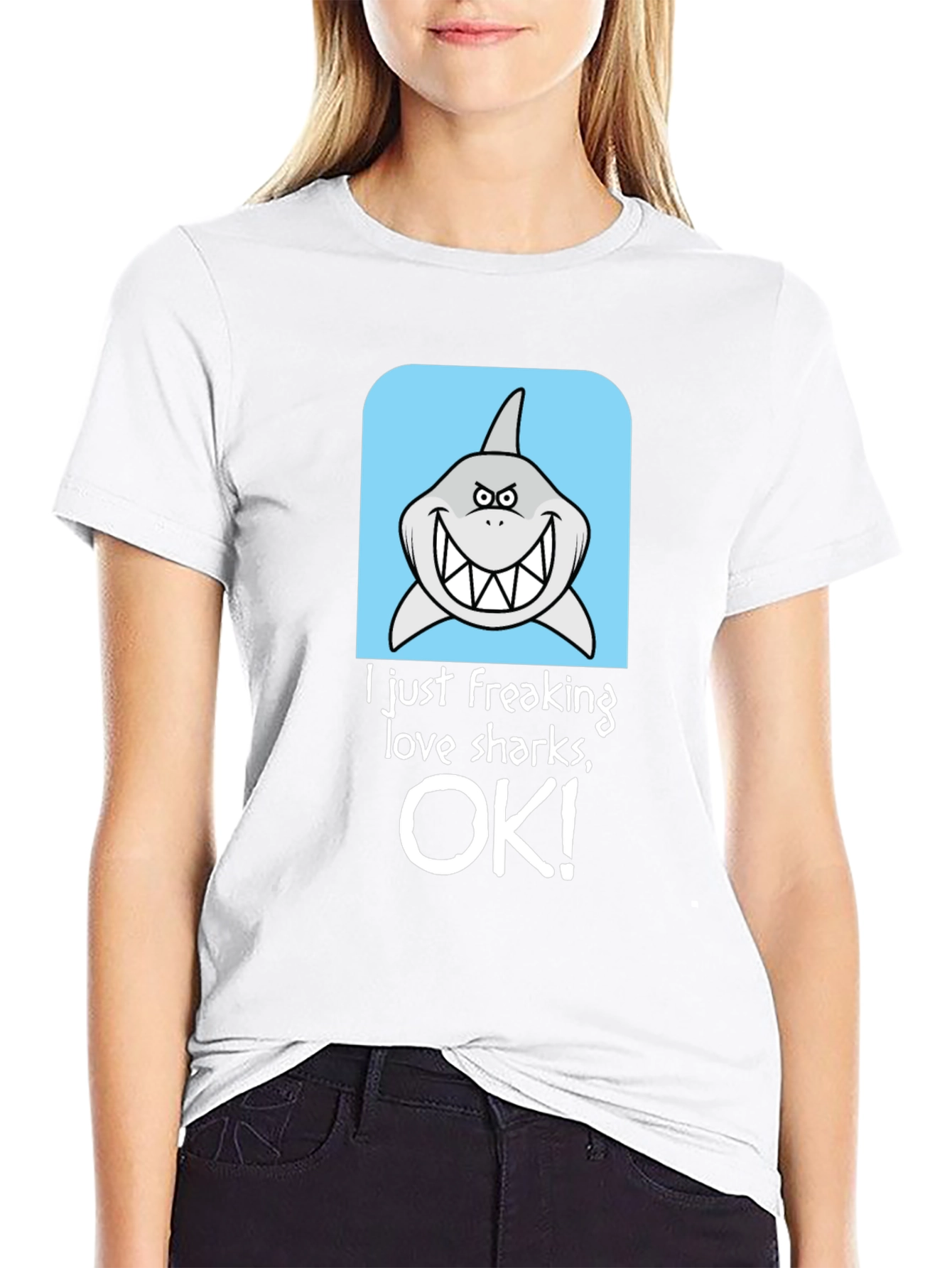 Shark Lover Graphic T-Shirt - Humorous Design