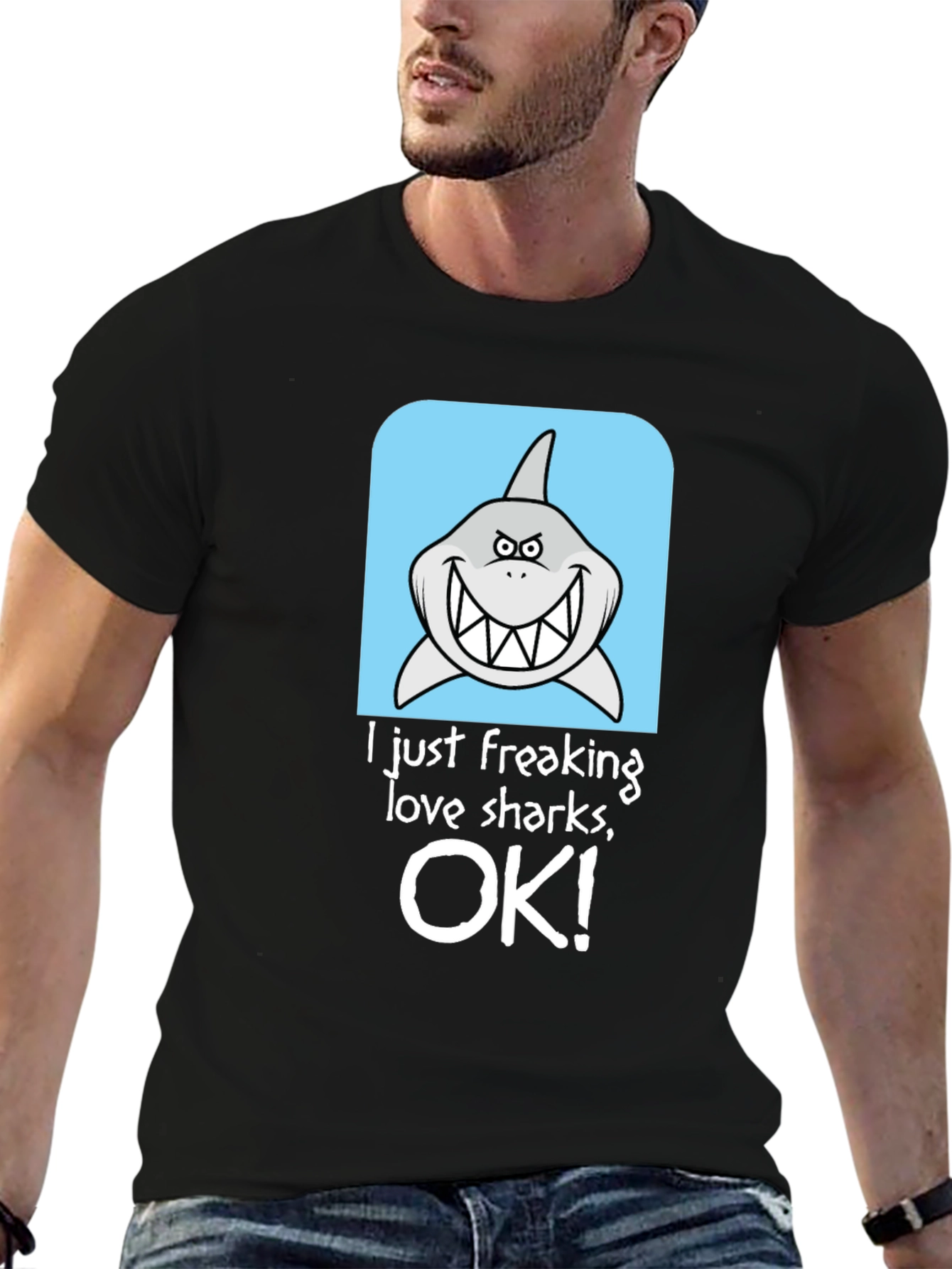 Shark Lover Graphic T-Shirt - Humorous Design