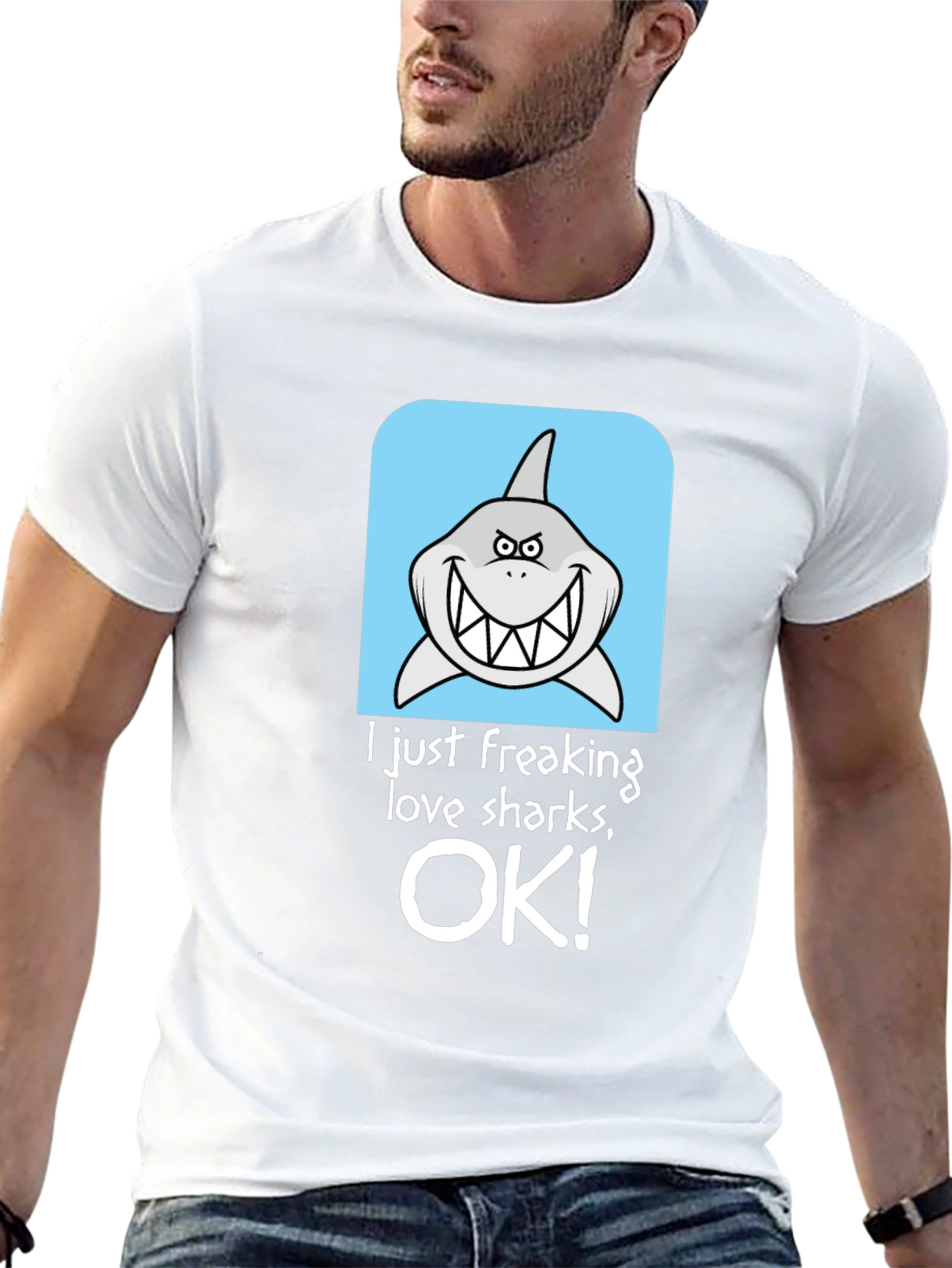 Shark Lover Graphic T-Shirt - Humorous Design
