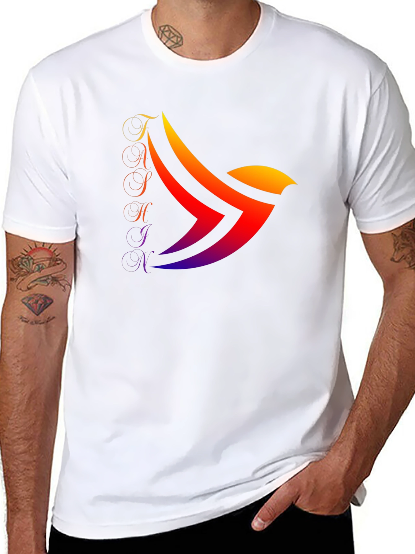 TATHINK Graphic Print Black T-Shirt