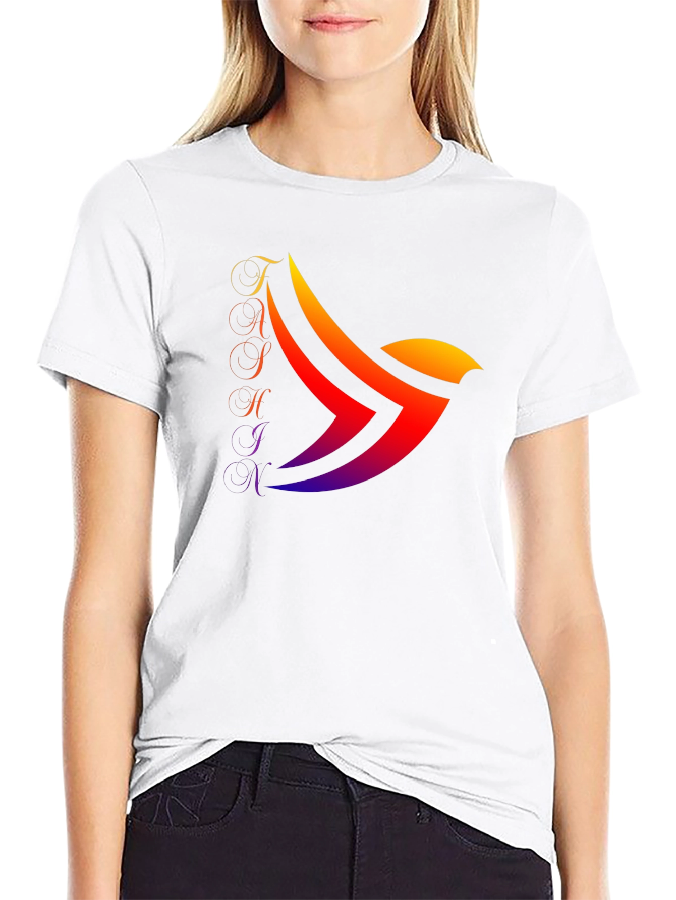 TATHINK Graphic Print Black T-Shirt