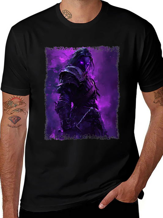 Mystic Warrior Graphic Tee - Dark Fantasy T-Shirt