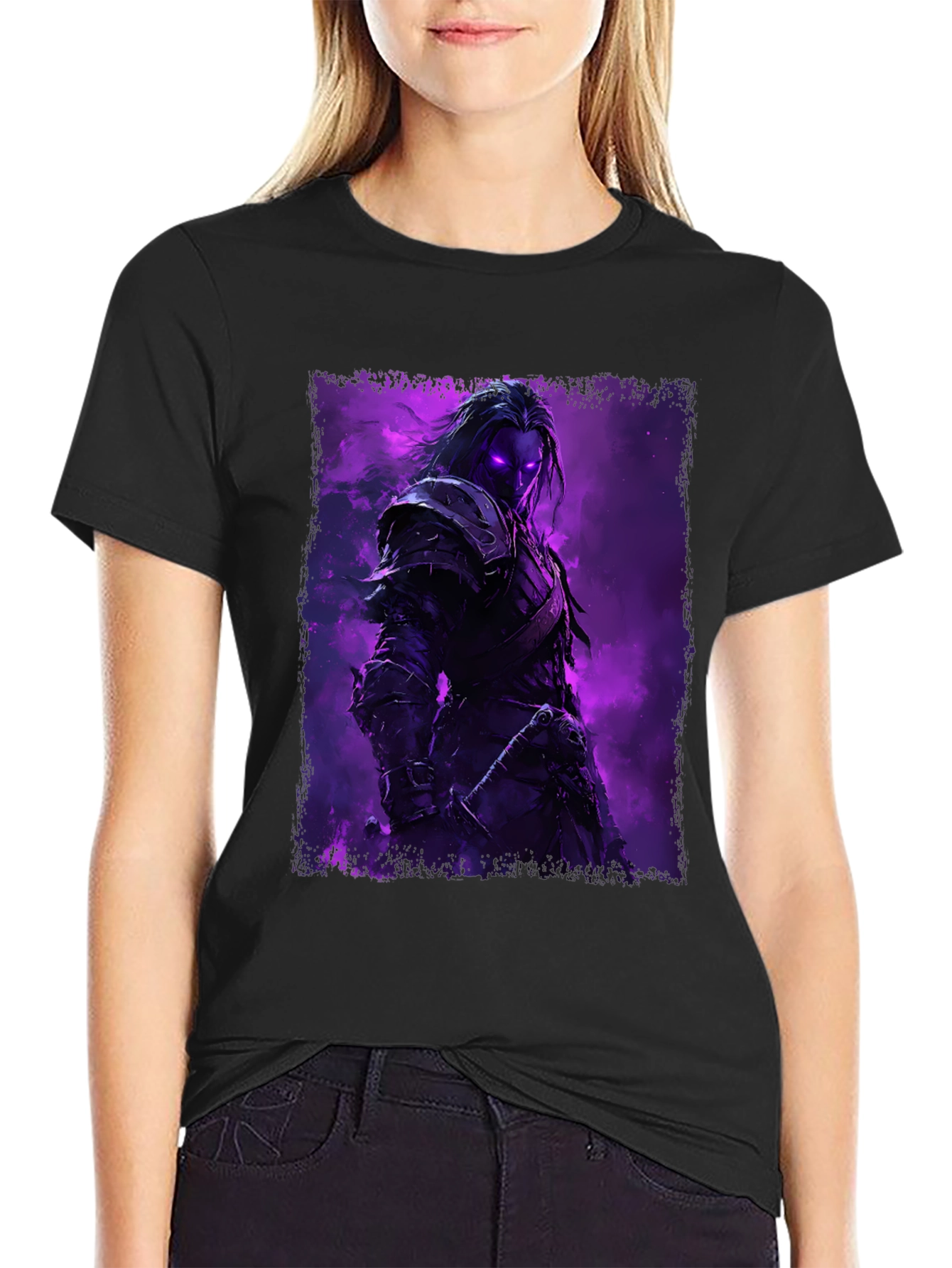 Mystic Warrior Graphic Tee - Dark Fantasy T-Shirt