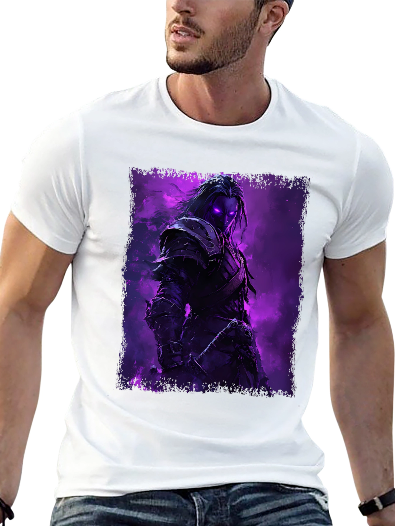 Mystic Warrior Graphic Tee - Dark Fantasy T-Shirt