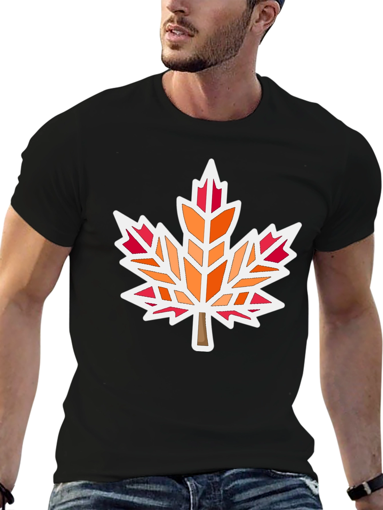 Maple Leaf Graphic Tee - Black Unisex Shirt