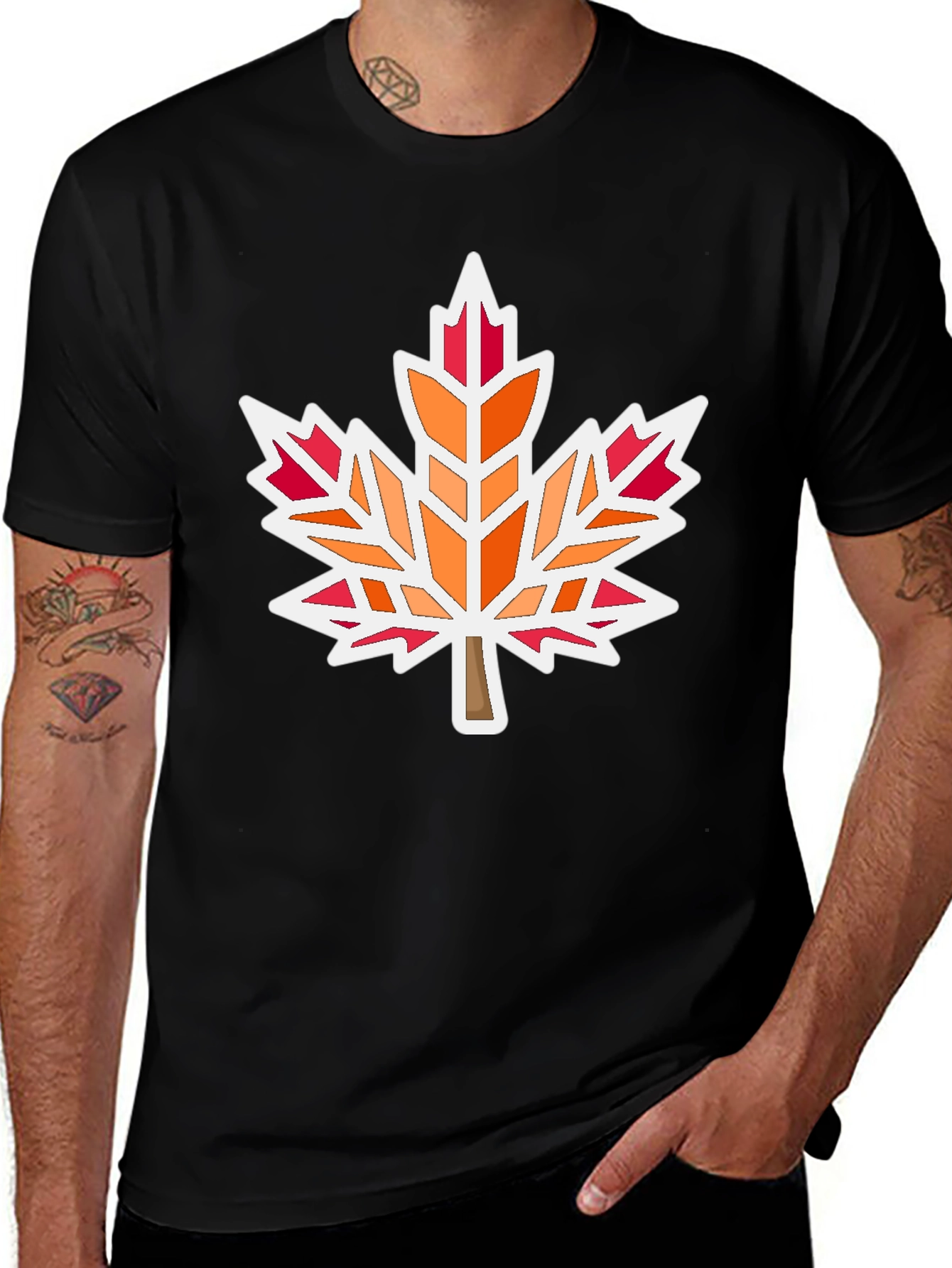 Maple Leaf Graphic Tee - Black Unisex Shirt