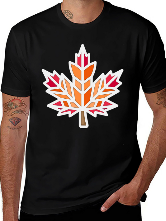 Maple Leaf Graphic Tee - Black Unisex Shirt