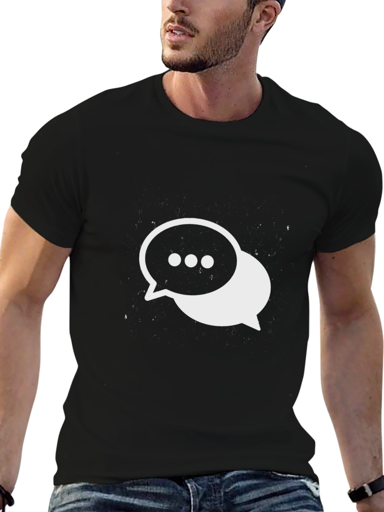 Conversation Bubble Graphic Tee - Black