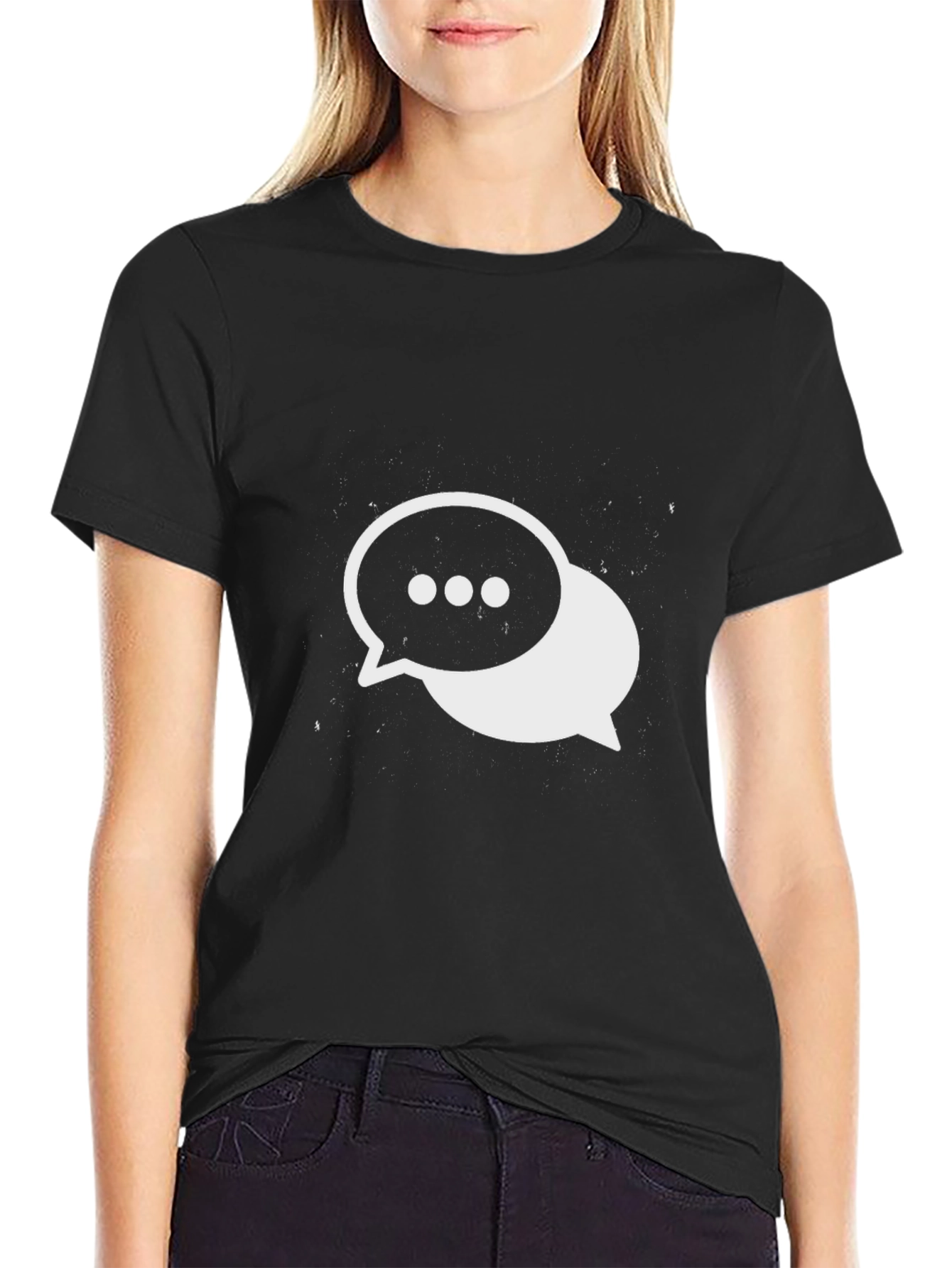 Conversation Bubble Graphic Tee - Black