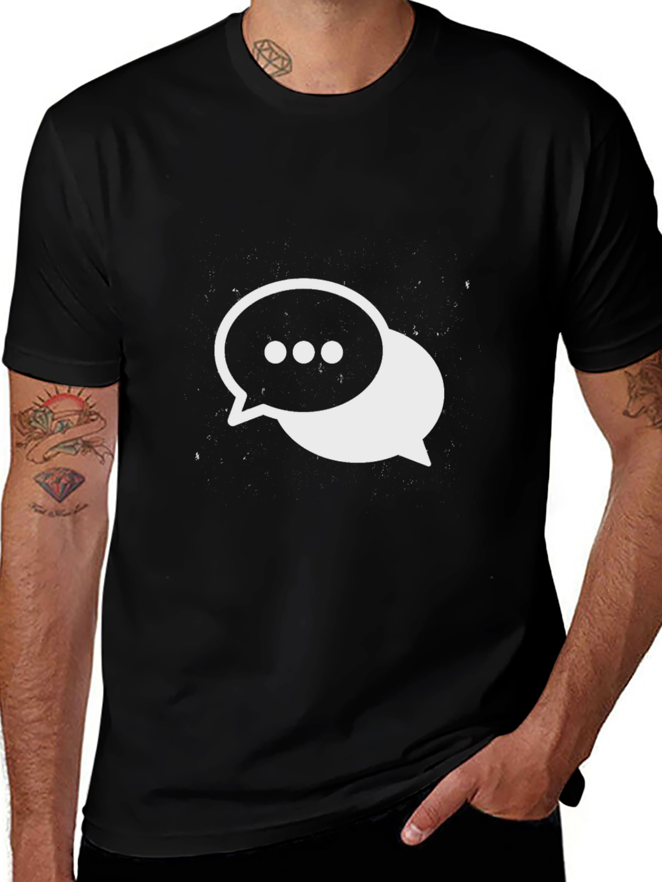 Conversation Bubble Graphic Tee - Black