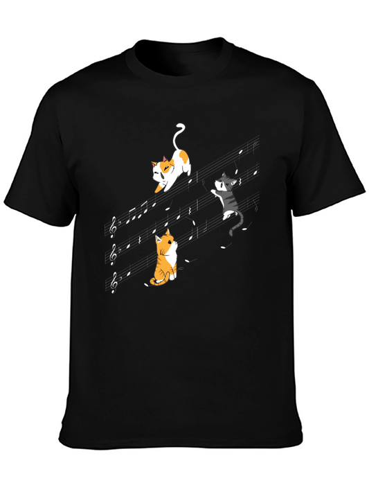 Musical Cats Black T-Shirt