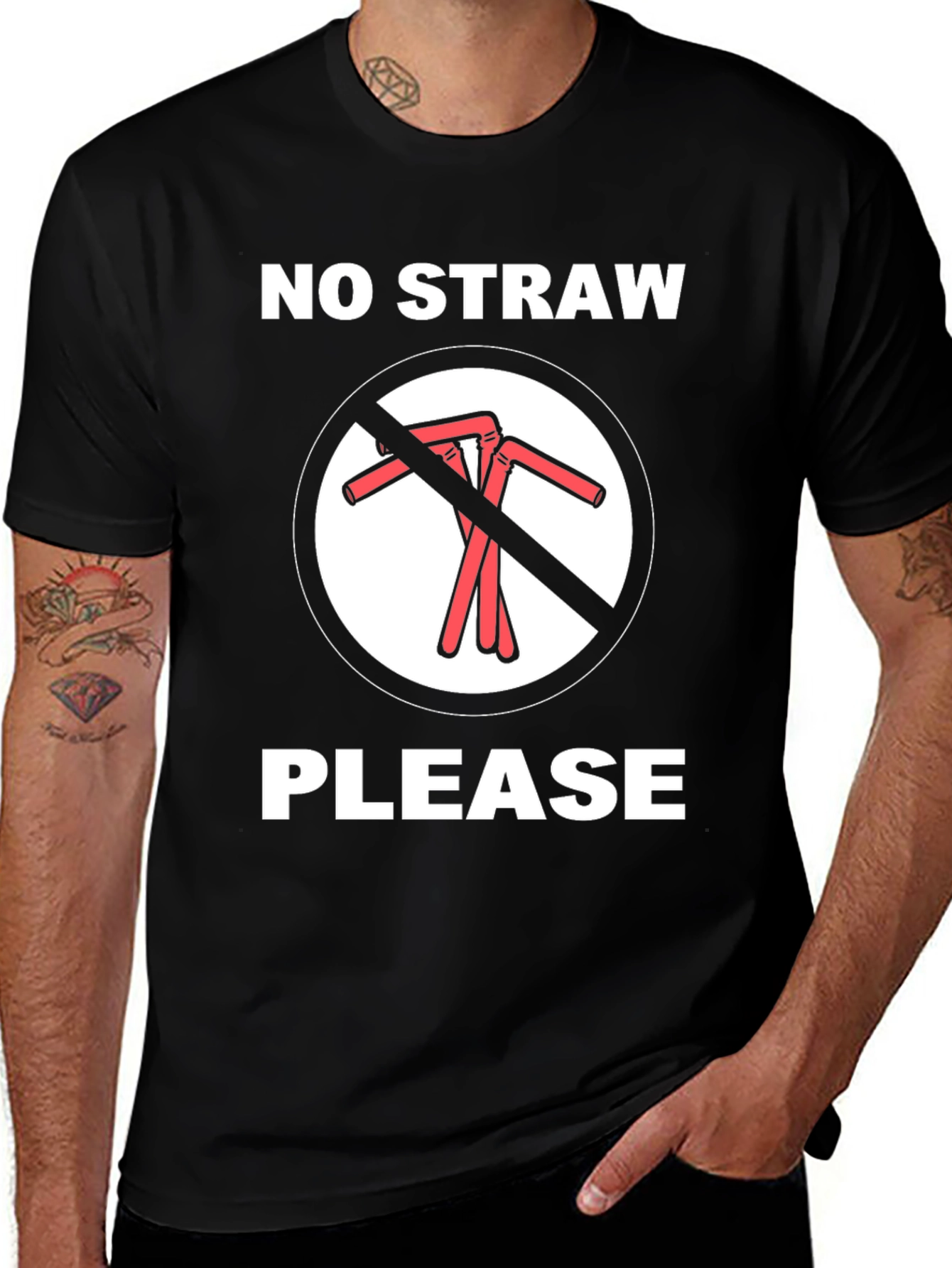 No Straw Please Graphic Tee - Eco Friendly