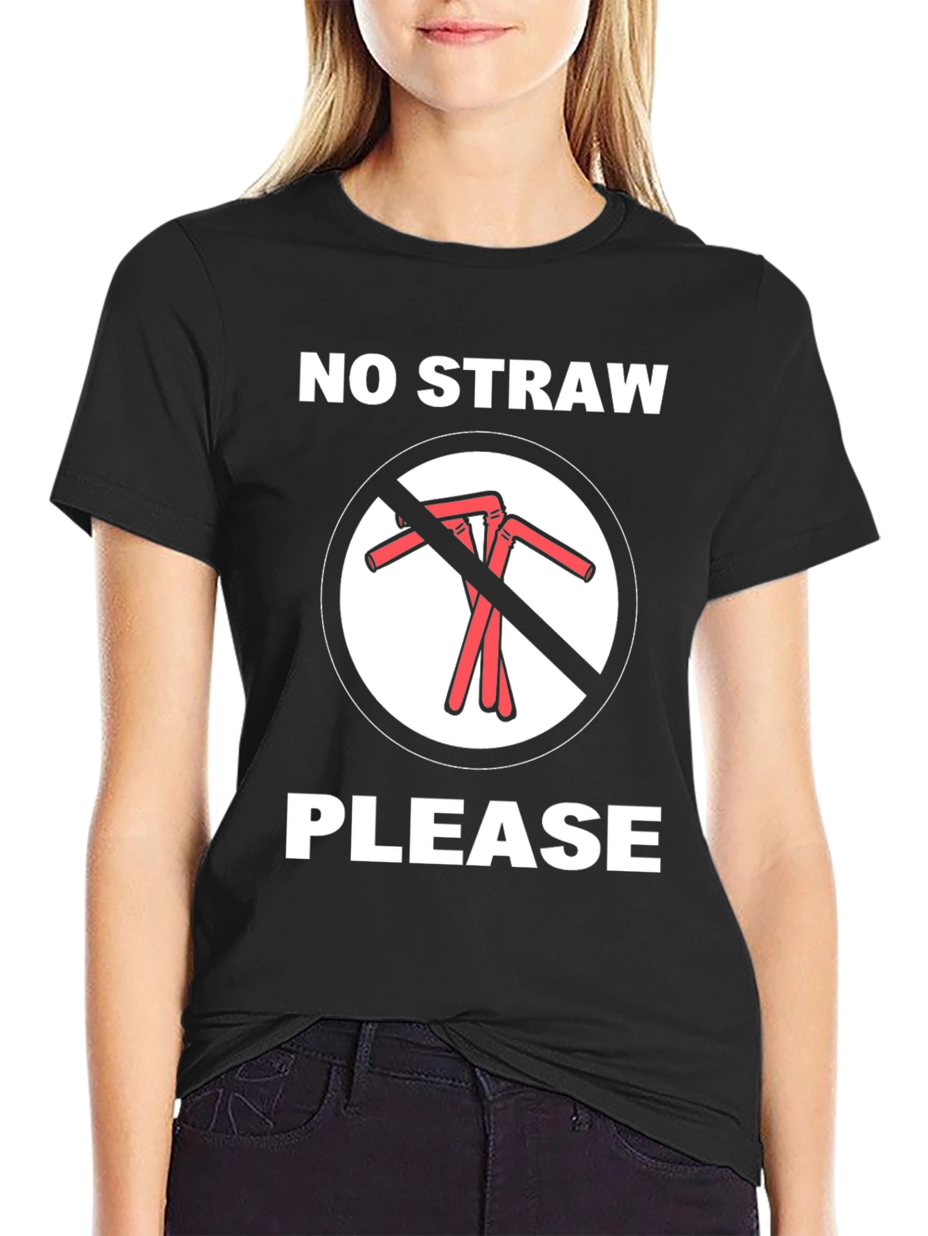 No Straw Please Graphic Tee - Eco Friendly