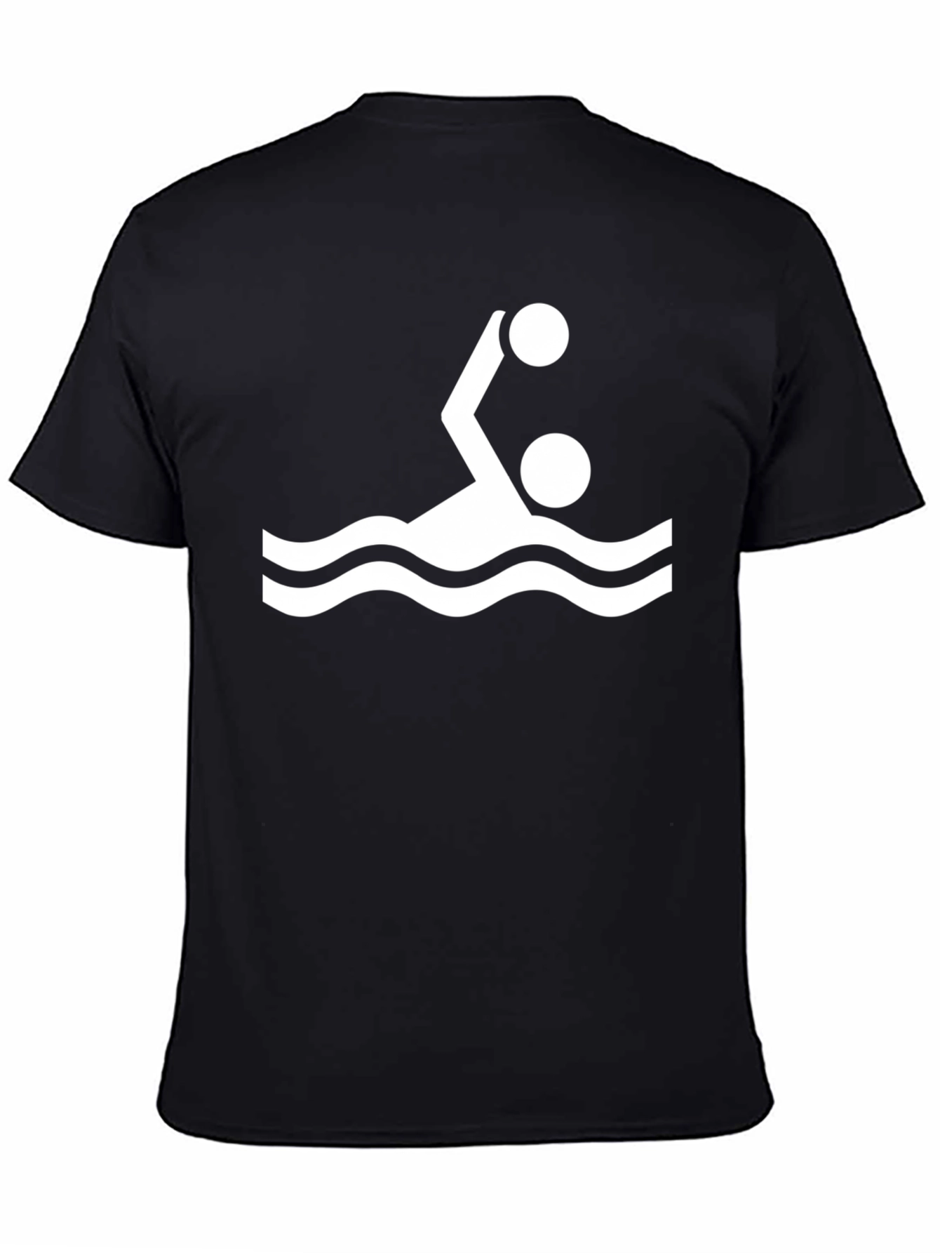 Water Polo Player Graphic Tee - Black Cotton T-Shirt