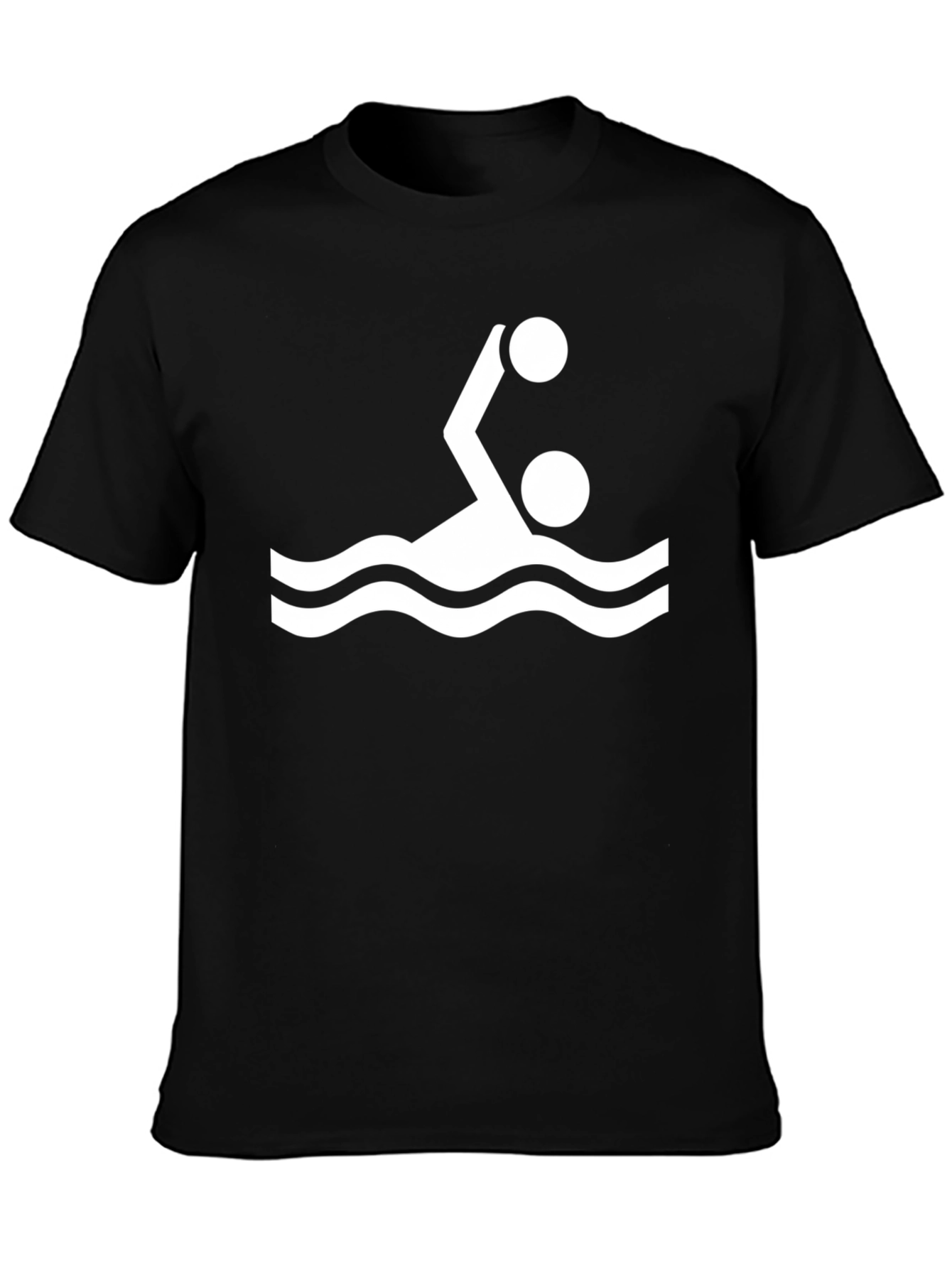 Water Polo Player Graphic Tee - Black Cotton T-Shirt