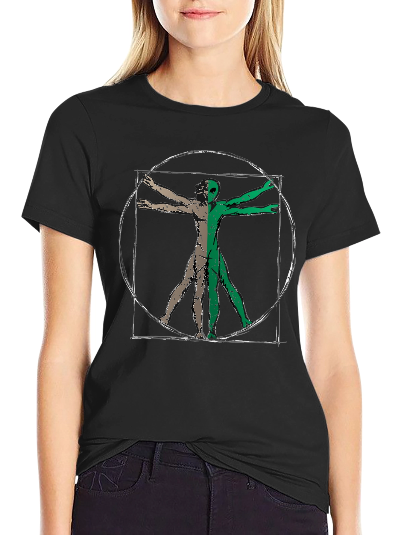 Vitruvian Alien Graphic Tee - Black