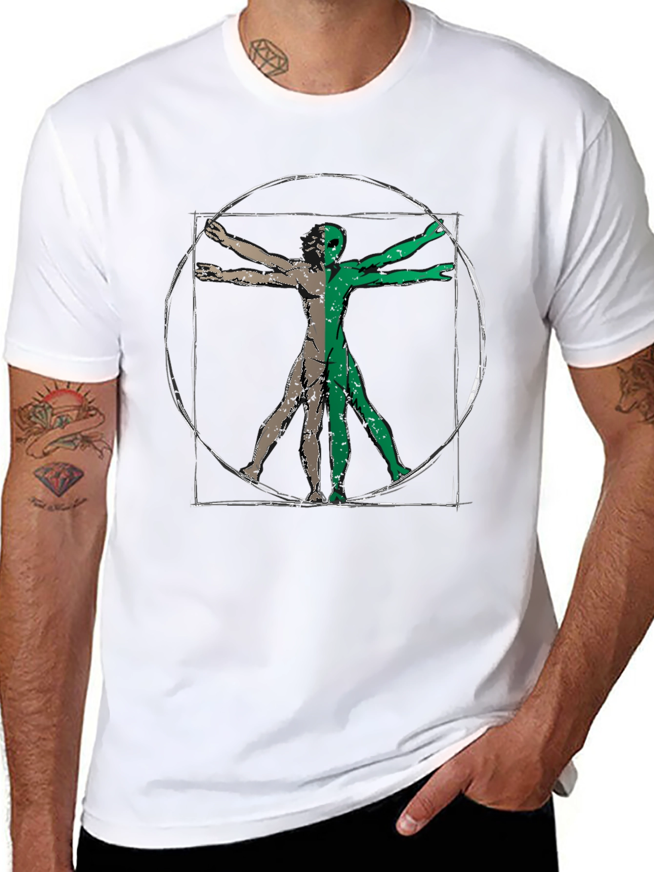 Vitruvian Alien Graphic Tee - Black