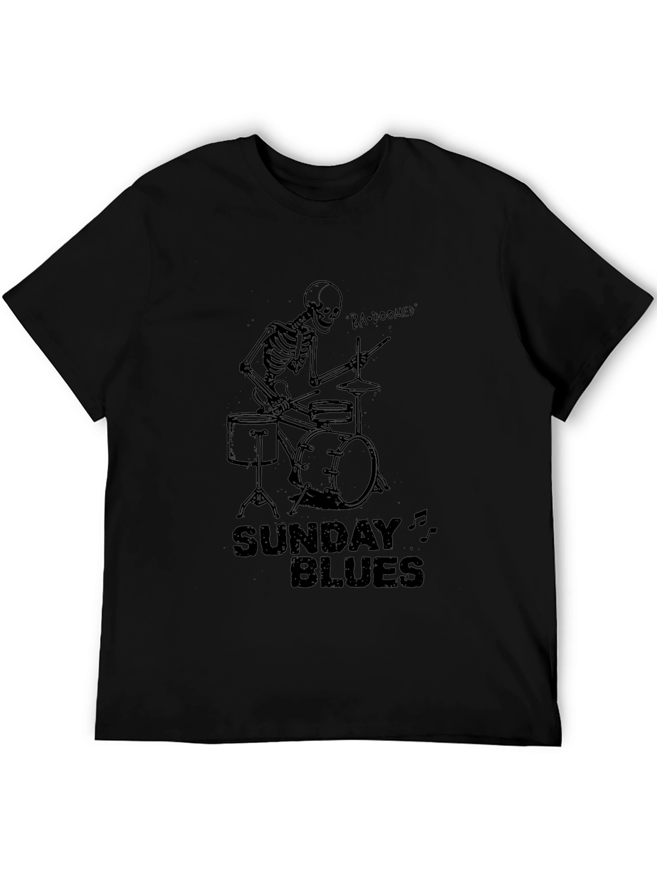 Sunday Blues Skeleton Drummer Graphic Tee