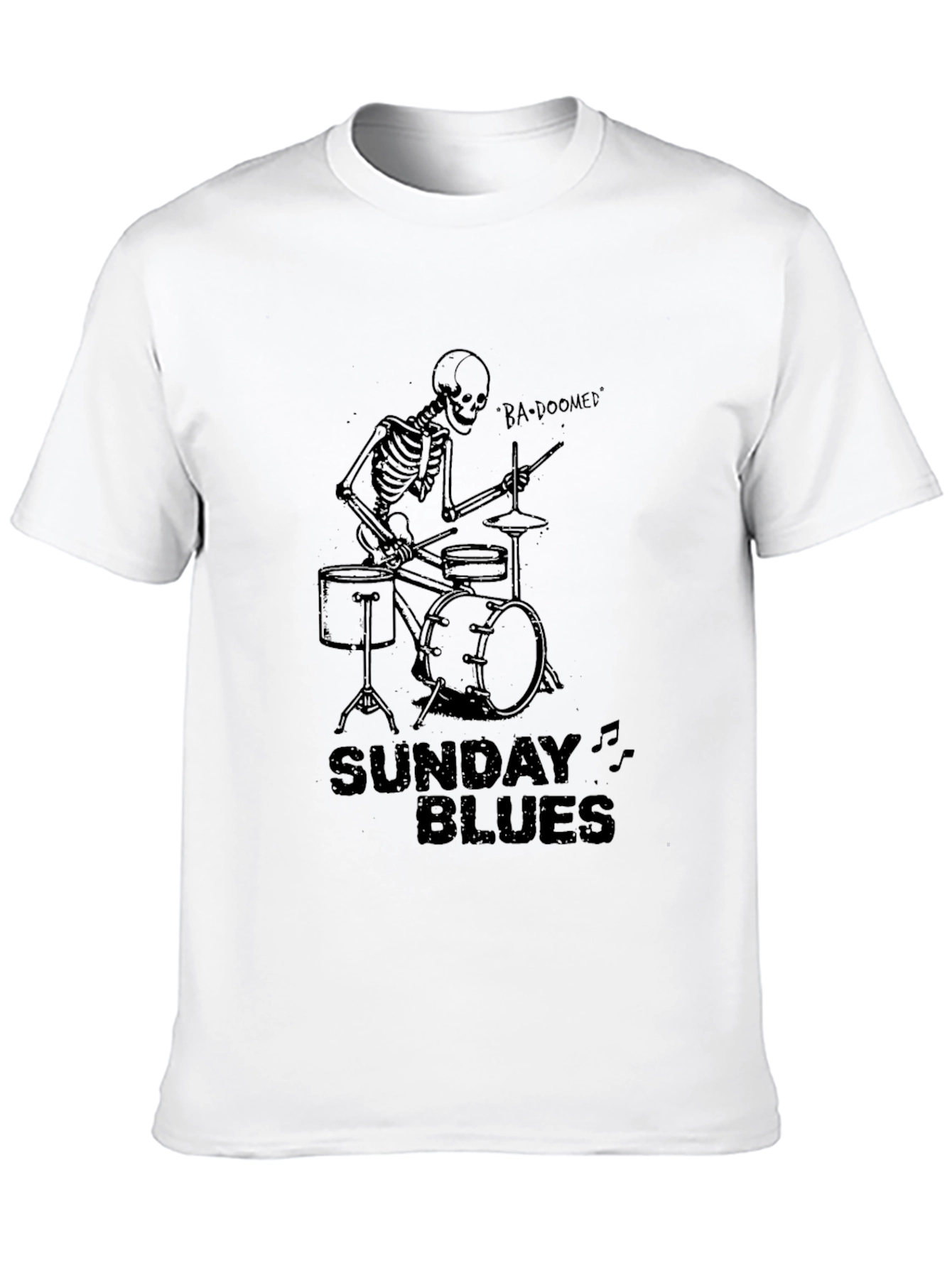 Sunday Blues Skeleton Drummer Graphic Tee