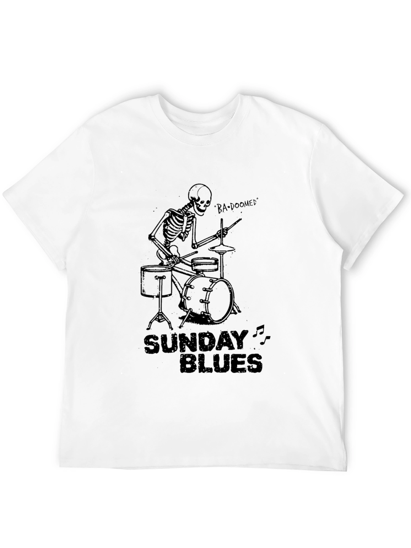 Sunday Blues Skeleton Drummer Graphic Tee