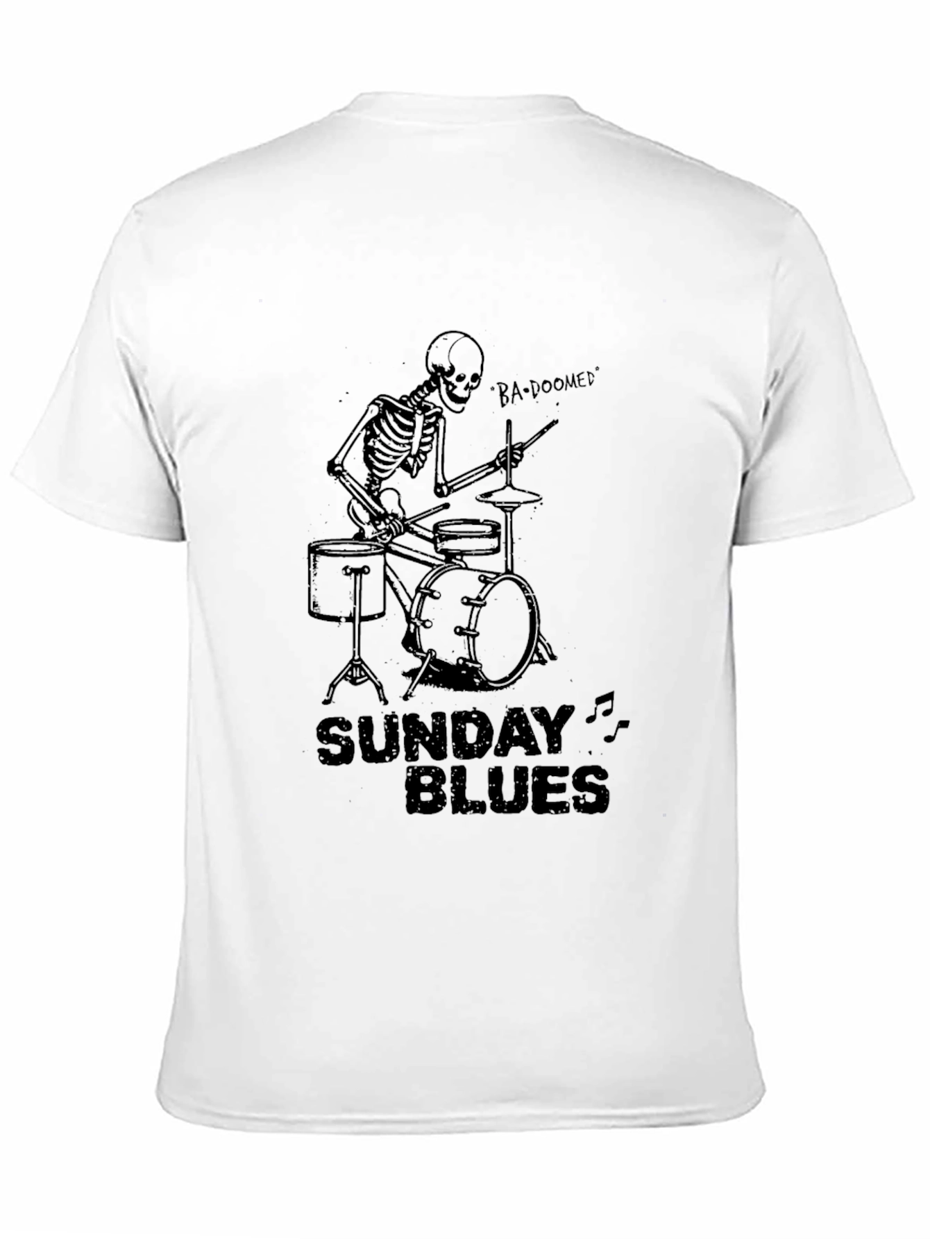 Sunday Blues Skeleton Drummer Graphic Tee