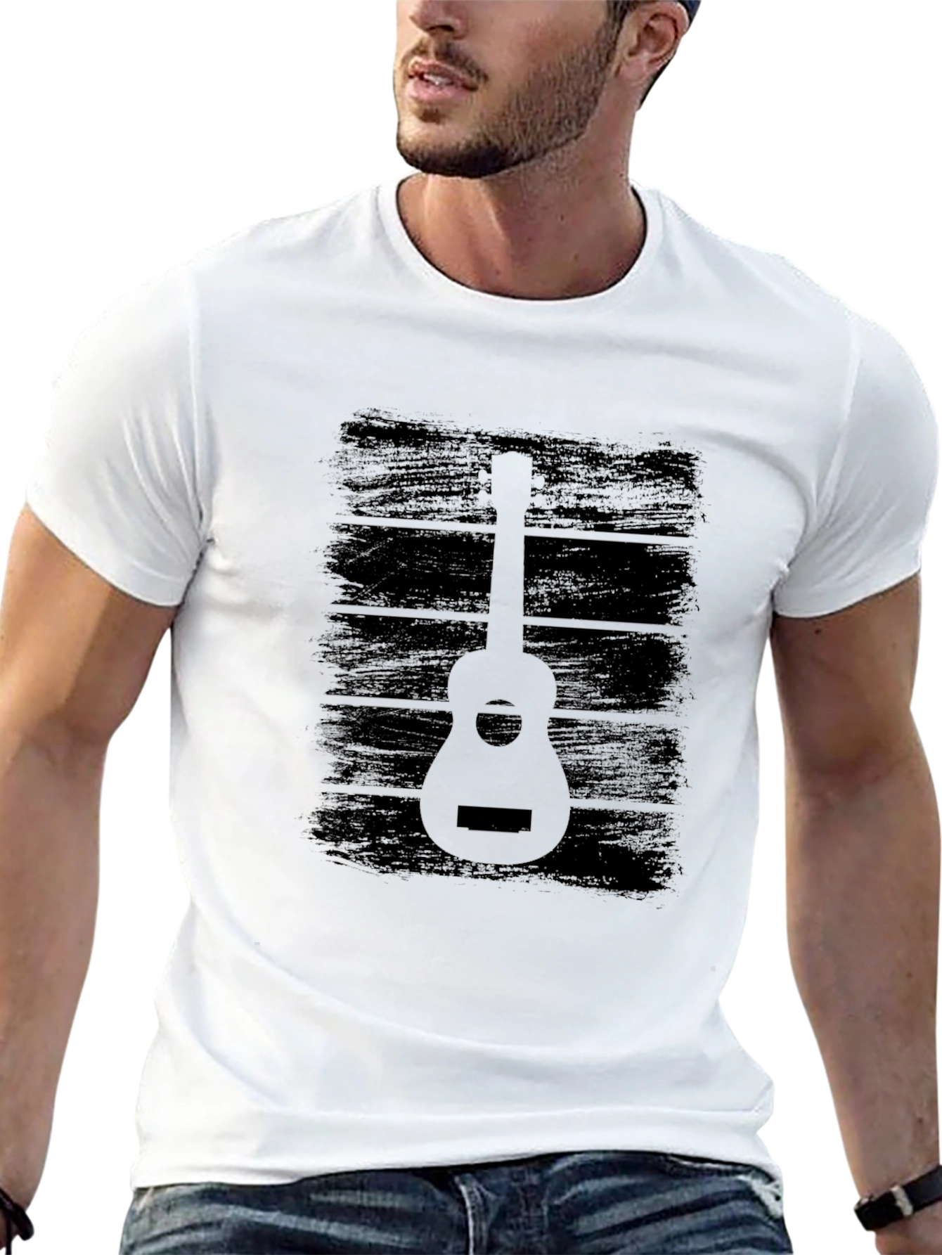 Guitar Graphic Tee - Classic Black Design