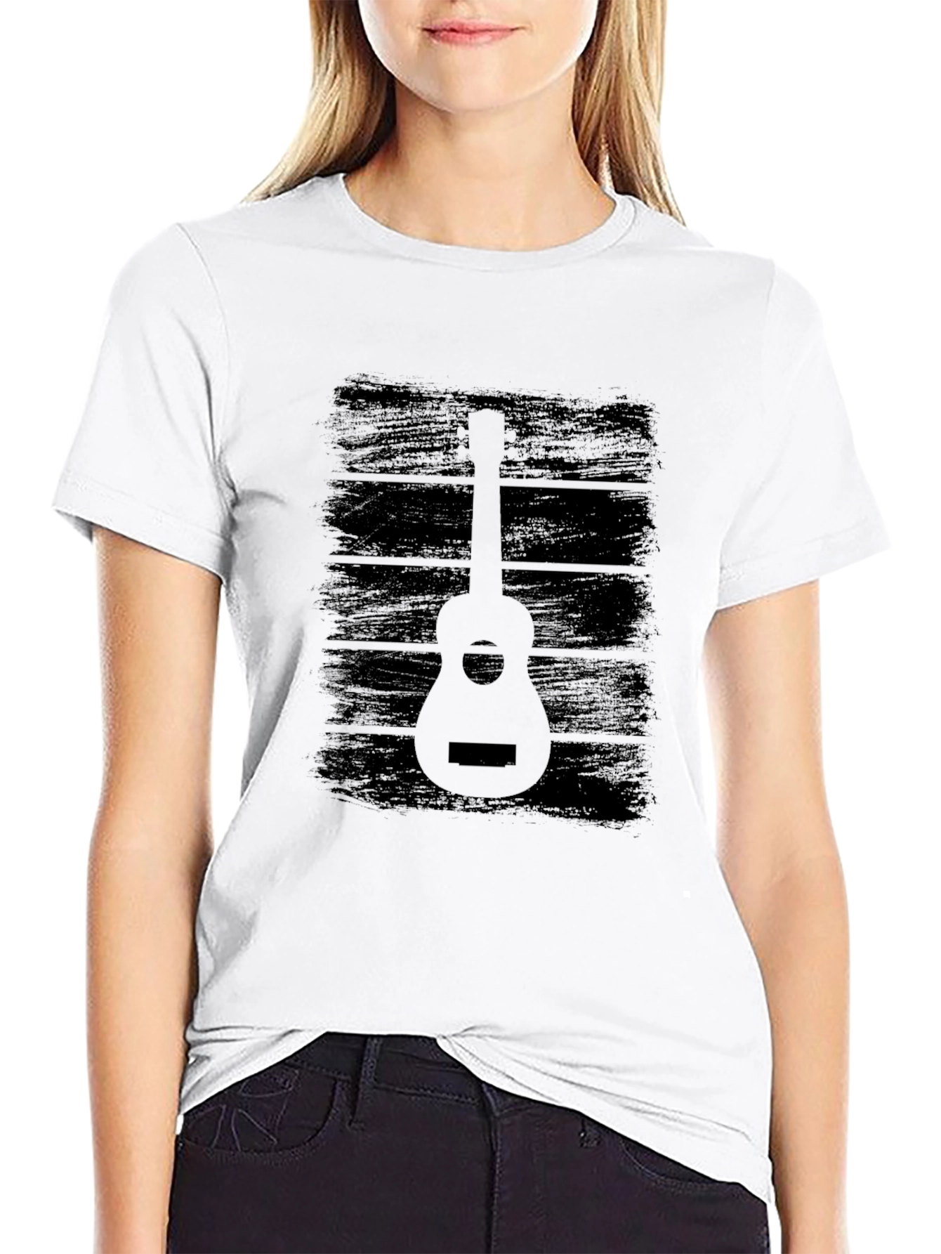 Guitar Graphic Tee - Classic Black Design