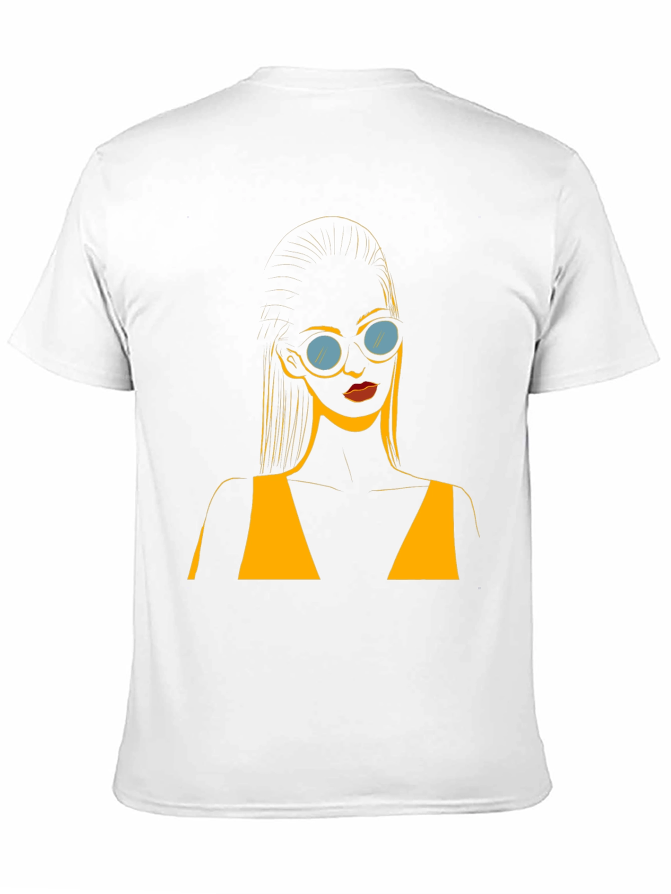 Stylish Black T-Shirt with Retro Sunglasses Girl Design