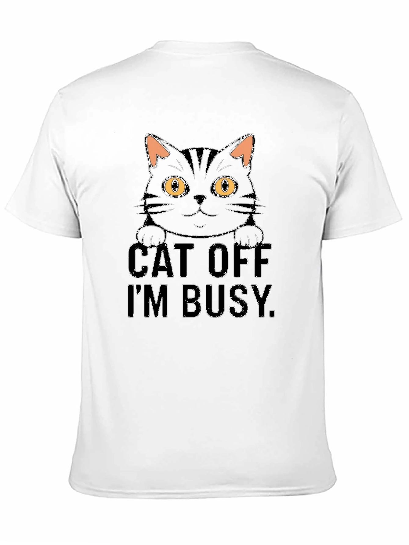 Cat Off Im Busy Mens Black T-Shirt