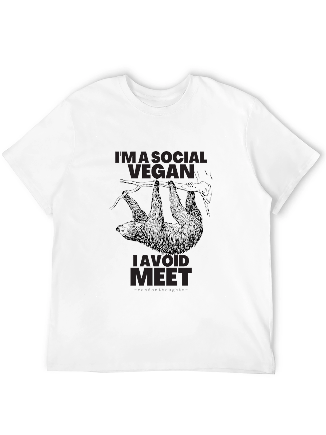 Social Vegan Sloth T-Shirt - Avoid Meet!