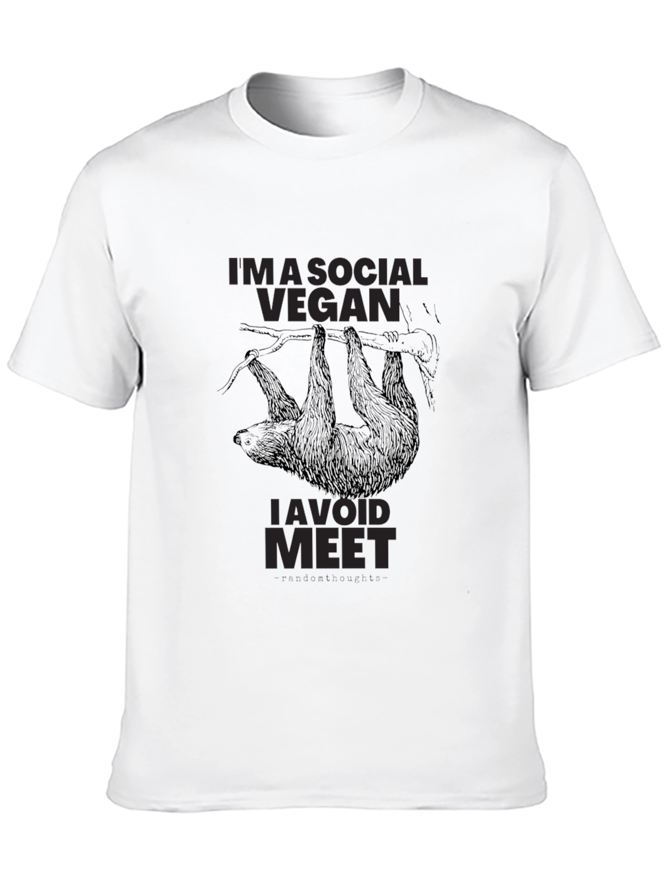 Social Vegan Sloth T-Shirt - Avoid Meet!