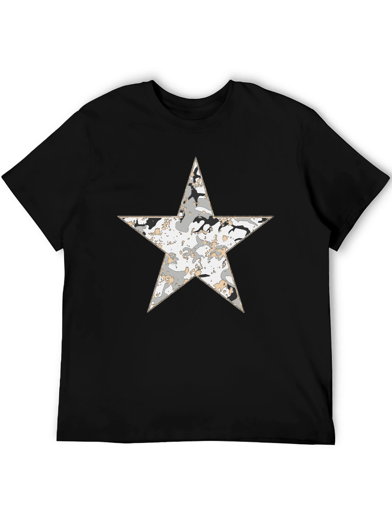 Star Camo T-Shirt - Mens Black Graphic Tee