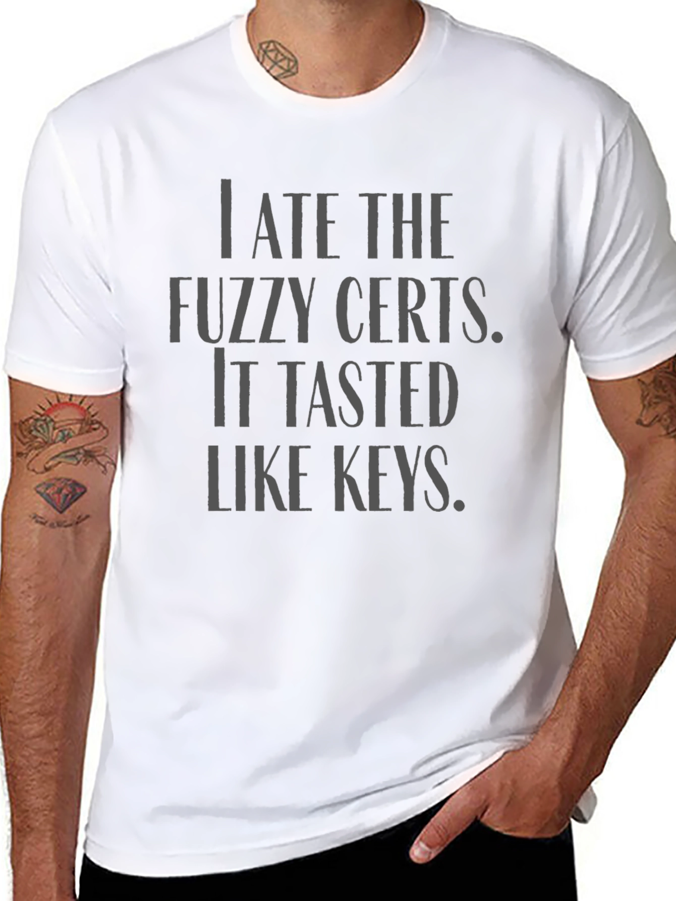 Fuzzy Certs Humor Black T-Shirt