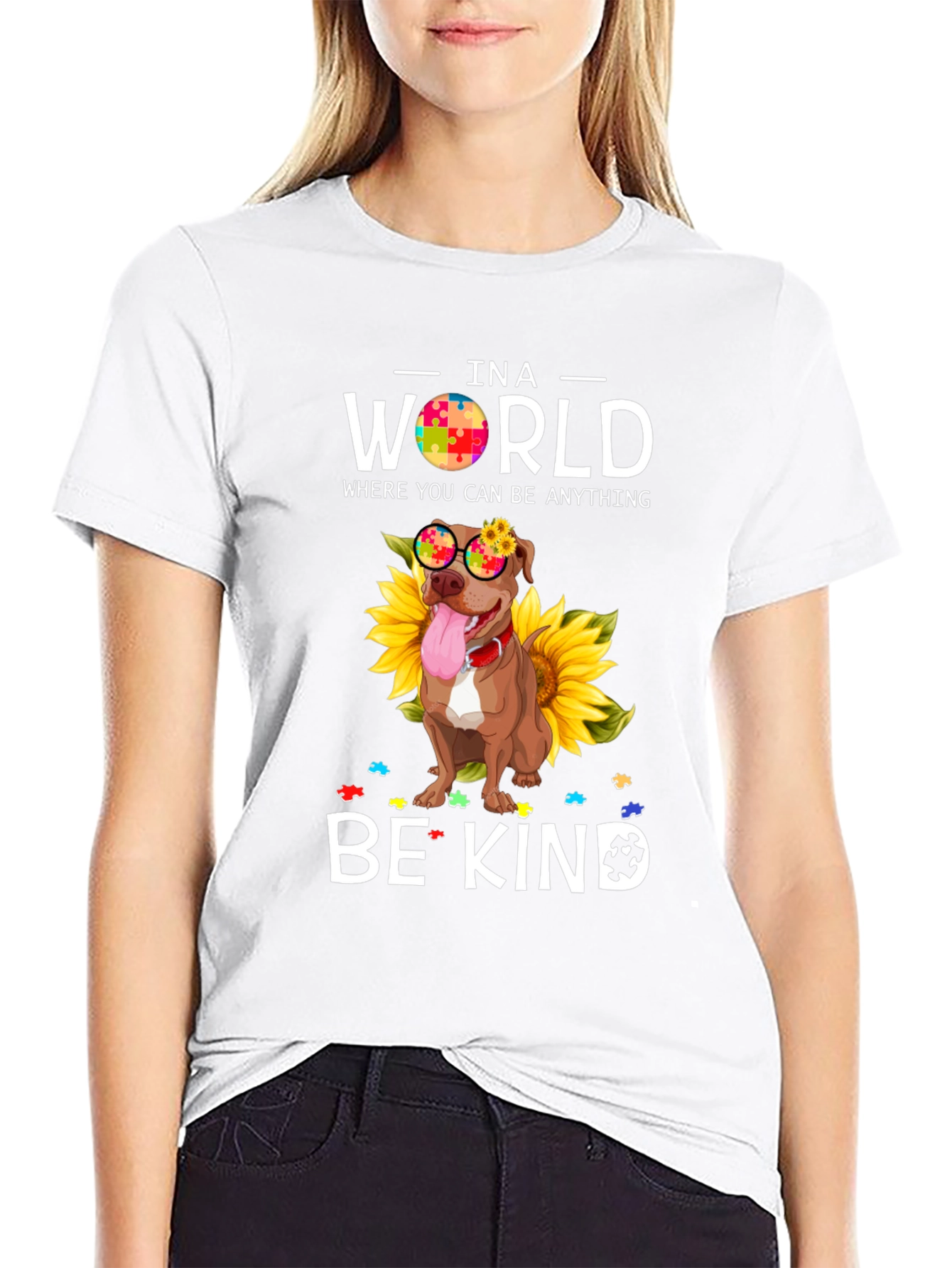 Be Kind Pitbull Autism Awareness T-Shirt