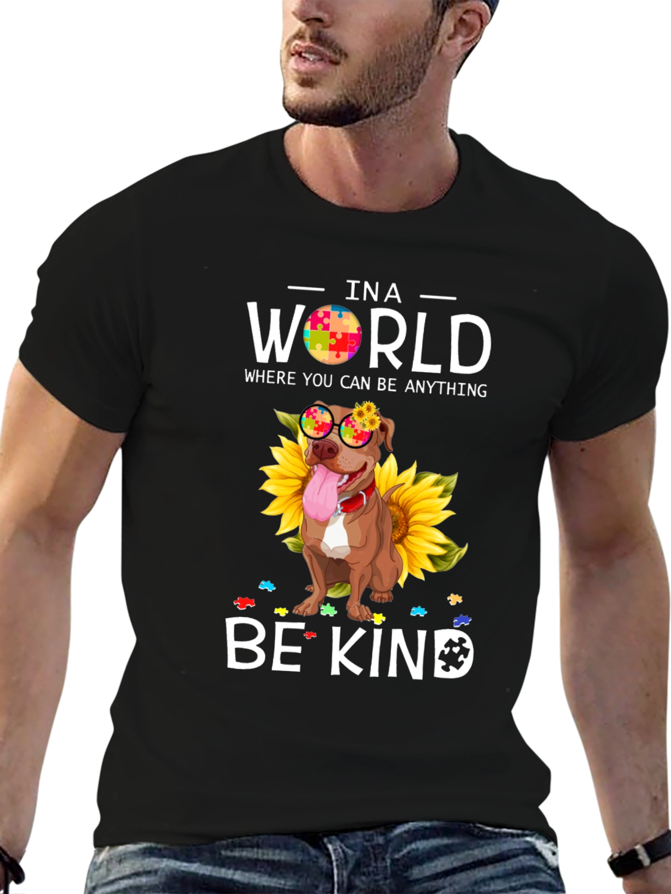 Be Kind Pitbull Autism Awareness T-Shirt